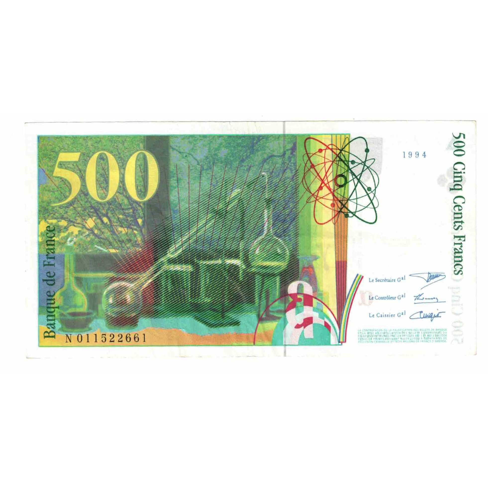 France, 500 Francs, Pierre et Marie Curie, 1994, N.011, AU(50-53), Fayette:76.1