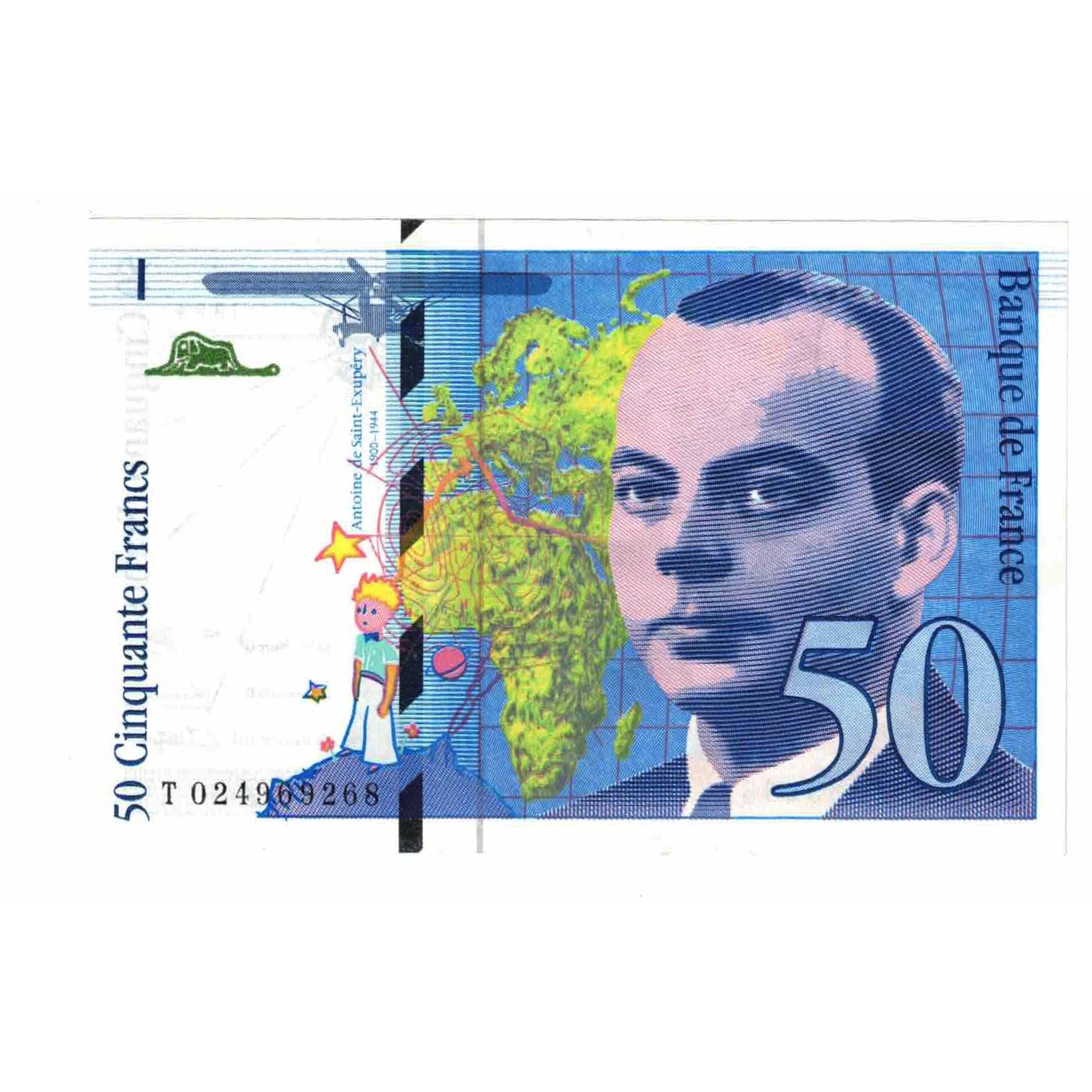 França, 50 Francs, St Exupéry, 1994, T.024, UNC(63), Fayette:73.1d, KM:157Aa