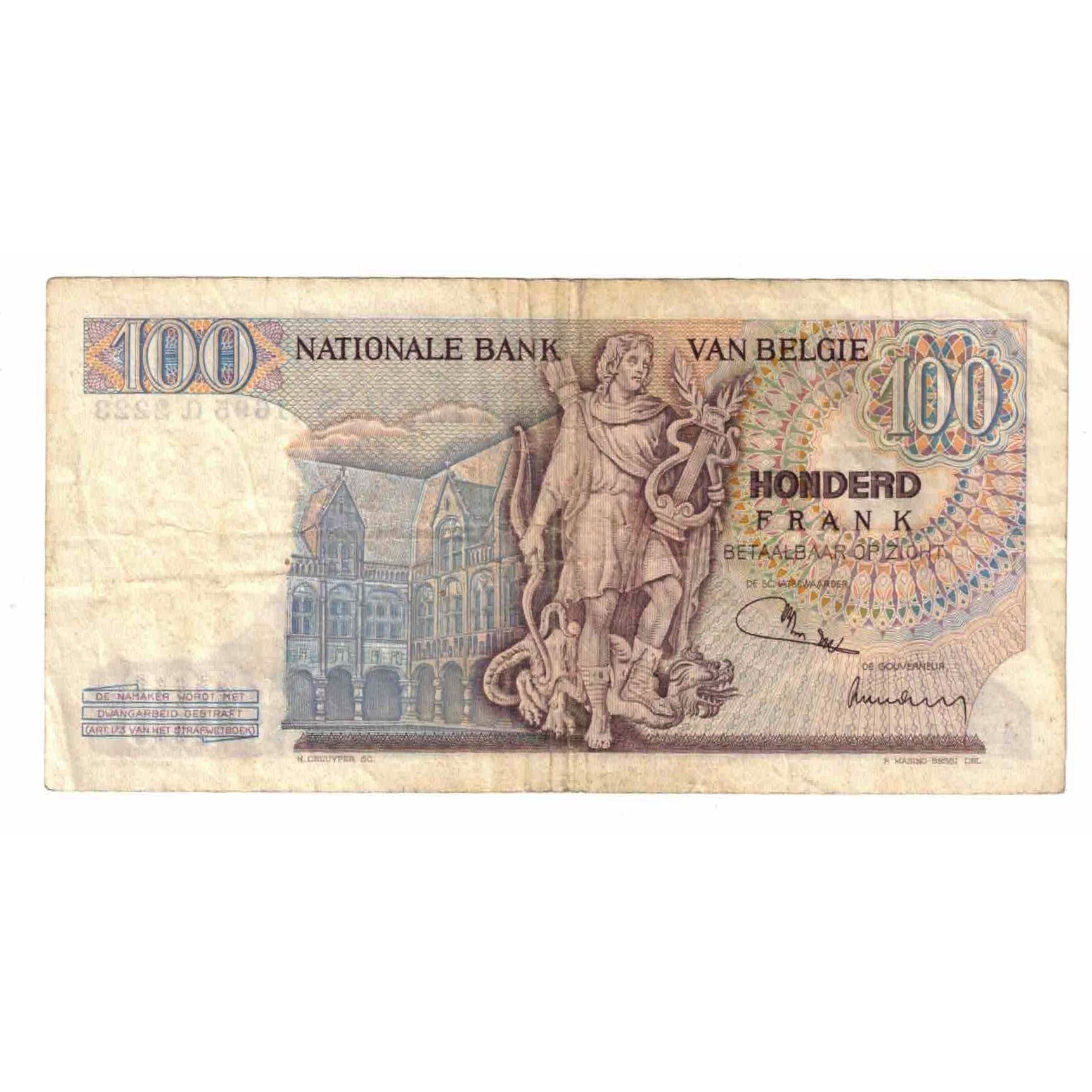 Billet, Belgique, 100 Francs, 1971, 1971-12-31, KM:134a, TTB