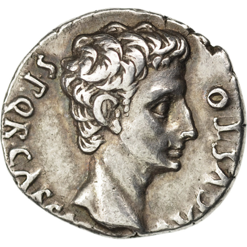 Augustus, Denarius, Colonia Patricia, AU(55-58), Silver, RIC #150a, 3.82