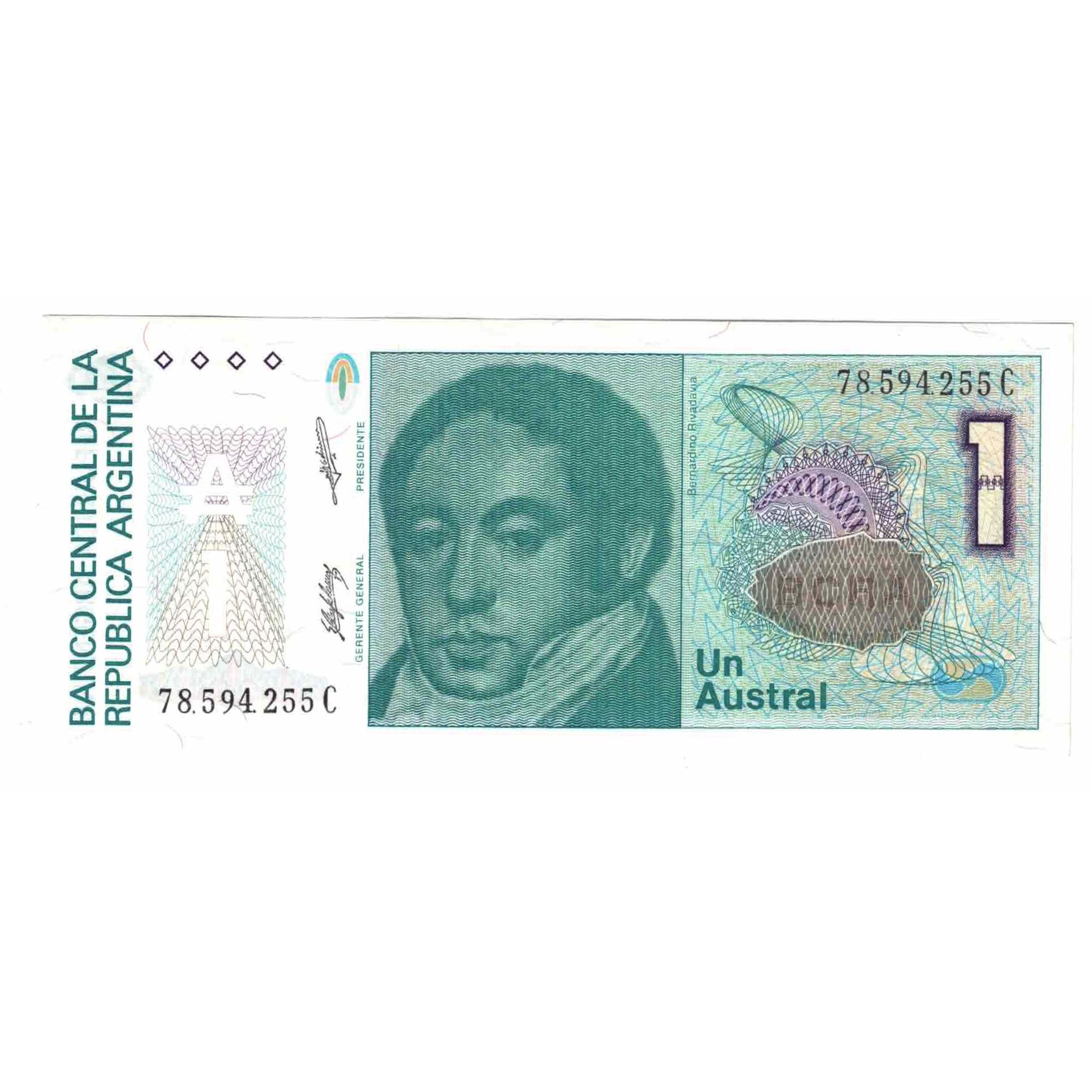 Nota, Argentina, 1 Austral, 1988-1989, KM:323b, UNC(65-70)