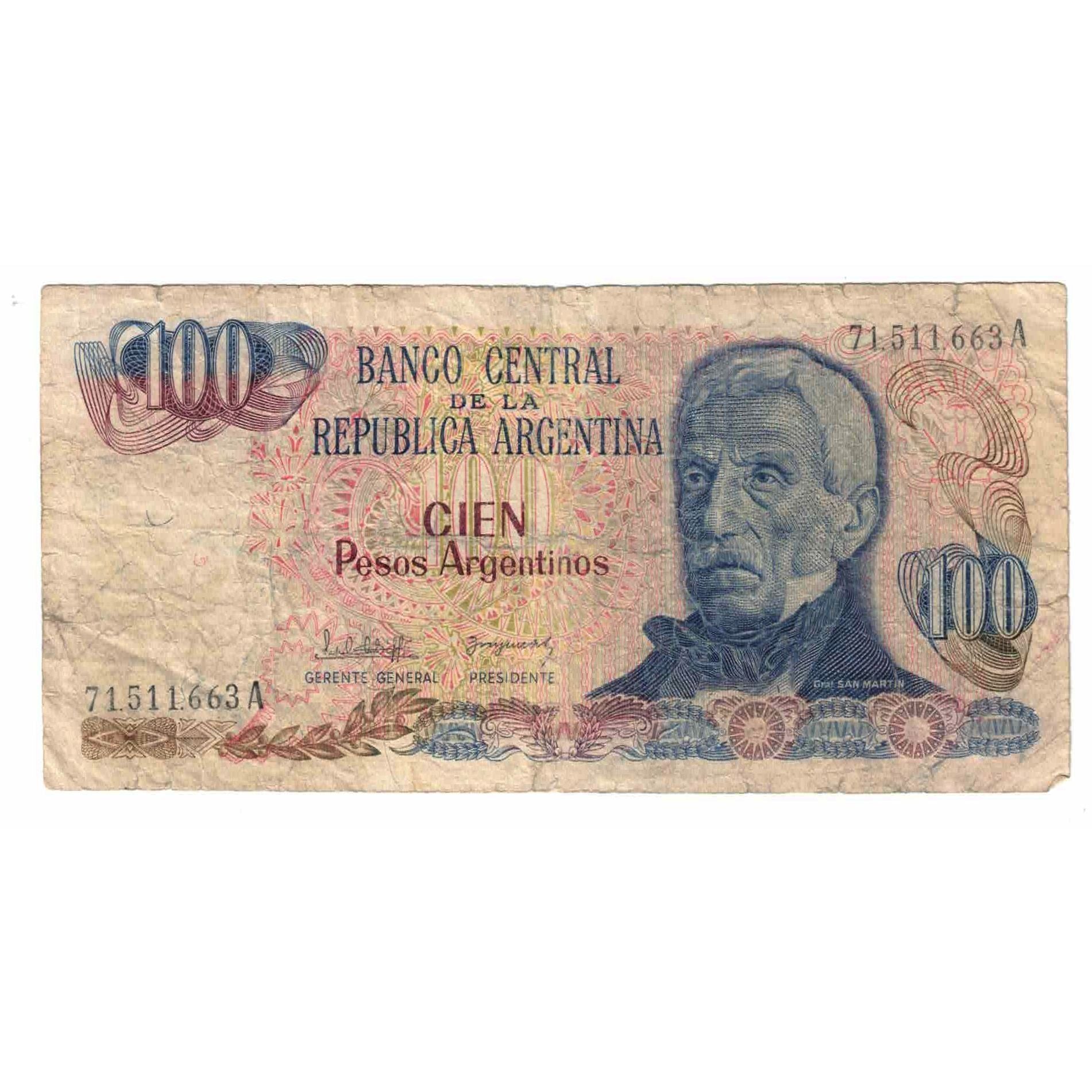 Banknote, Argentina, 100 Pesos Argentinos, Undated (1983), KM:315a, VF(20-25)
