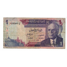 Banknote, Tunisia, 1 Dinar, 1972, 1972-08-03, KM:67a, VF(20-25)