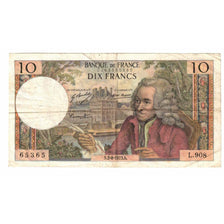 França, 10 Francs, Voltaire, 1973, L.908, EF(40-45), Fayette:62.63, KM:147d