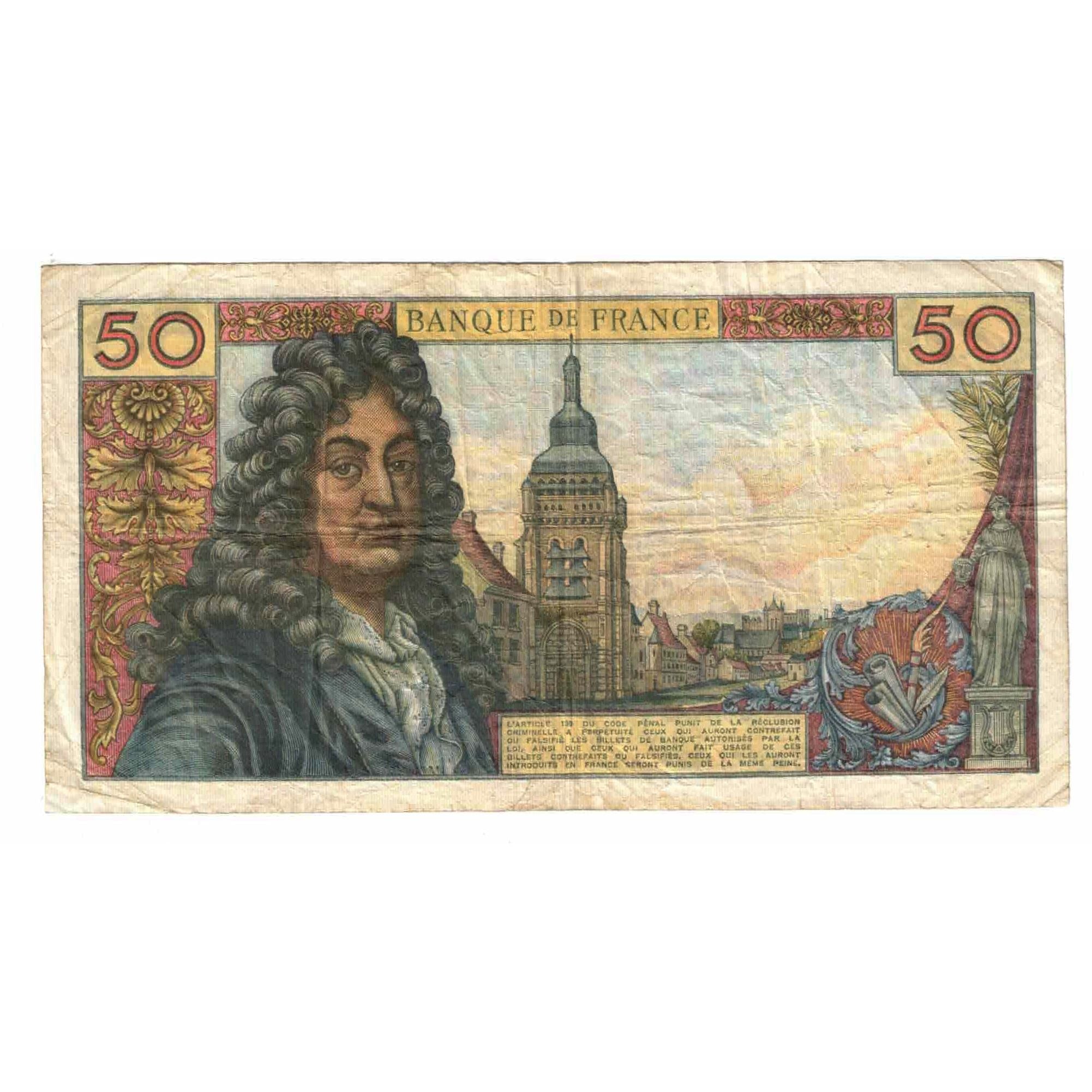 France, 50 Francs, Racine, 1974, Z.251, TB, Fayette:64.27, KM:148d