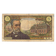 France, 5 Francs, Pasteur, 1966, W.20, VG(8-10), Fayette:F61.02, KM:146a