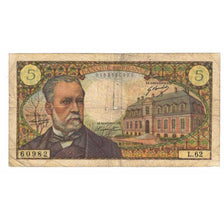 France, 5 Francs, Pasteur, 1967, L.62, VG(8-10), Fayette:61.6, KM:146b