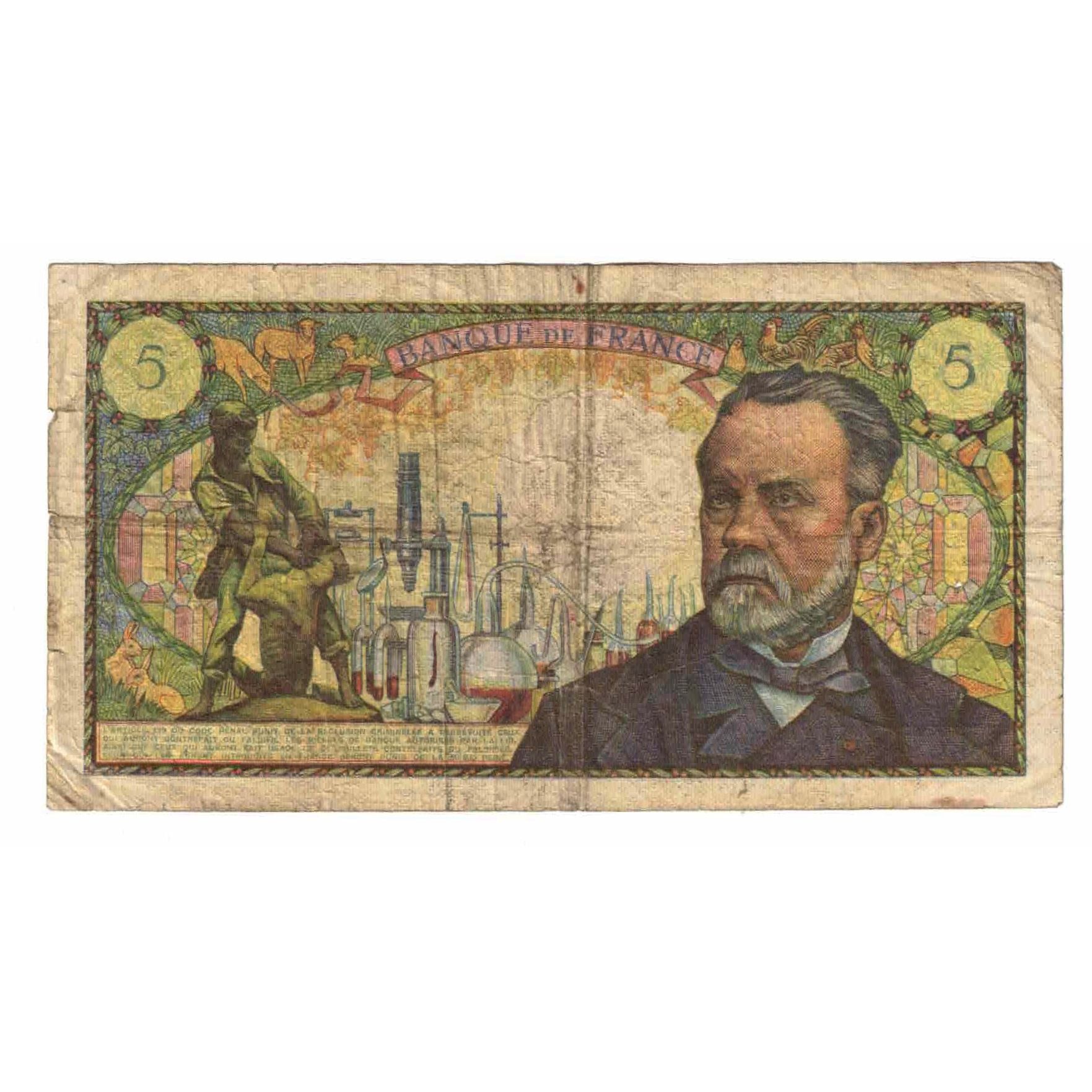 Francia, 5 Francs, Pasteur, 1969, C.102, B, Fayette:61.10, KM:146b