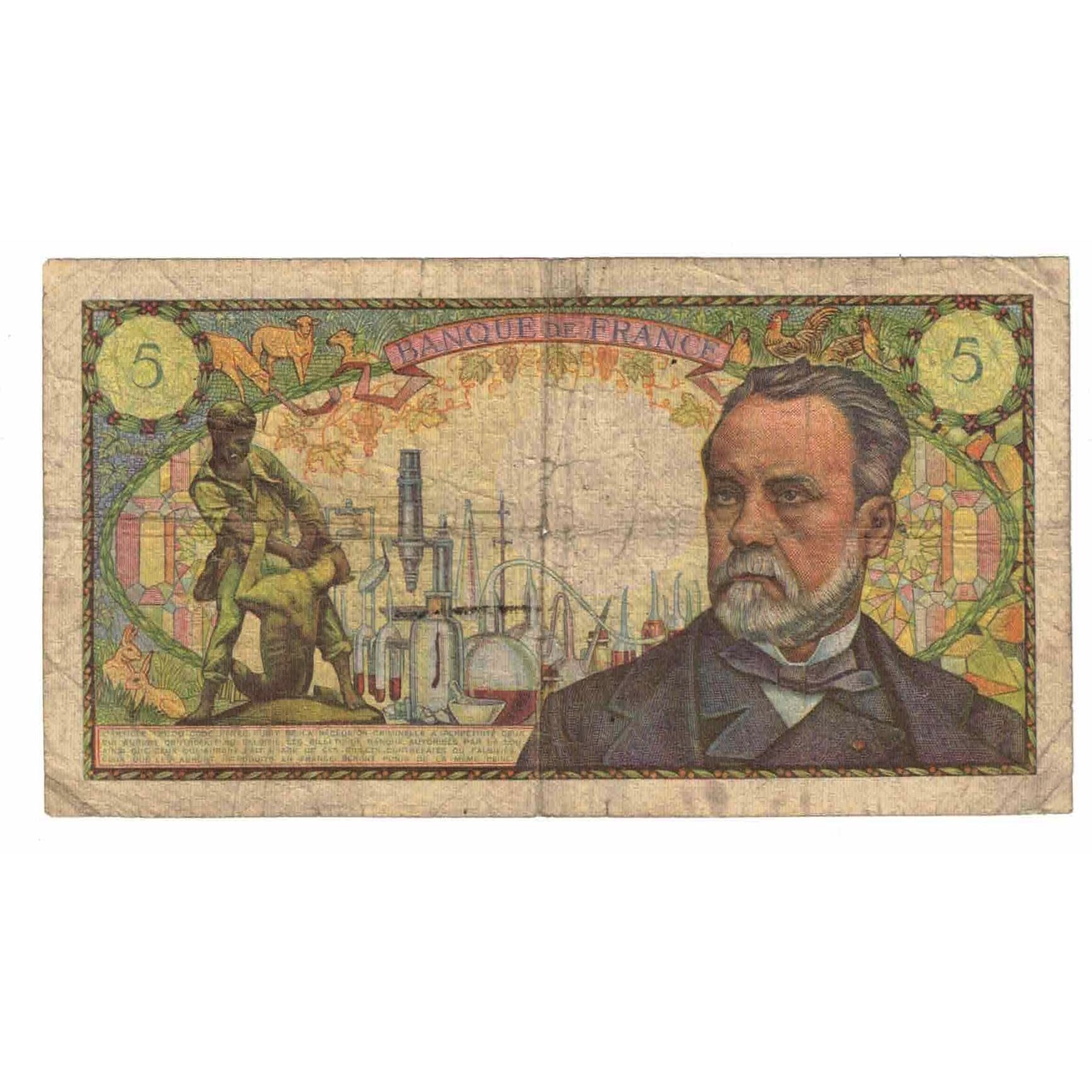 France, 5 Francs, Pasteur, 1969, S.110, B, Fayette:61.11, KM:146b