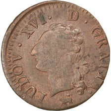 FRANCE, Liard, Liard, 1791, Rouen, KM #585.3, VF(20-25), Copper, Gadoury #348,..