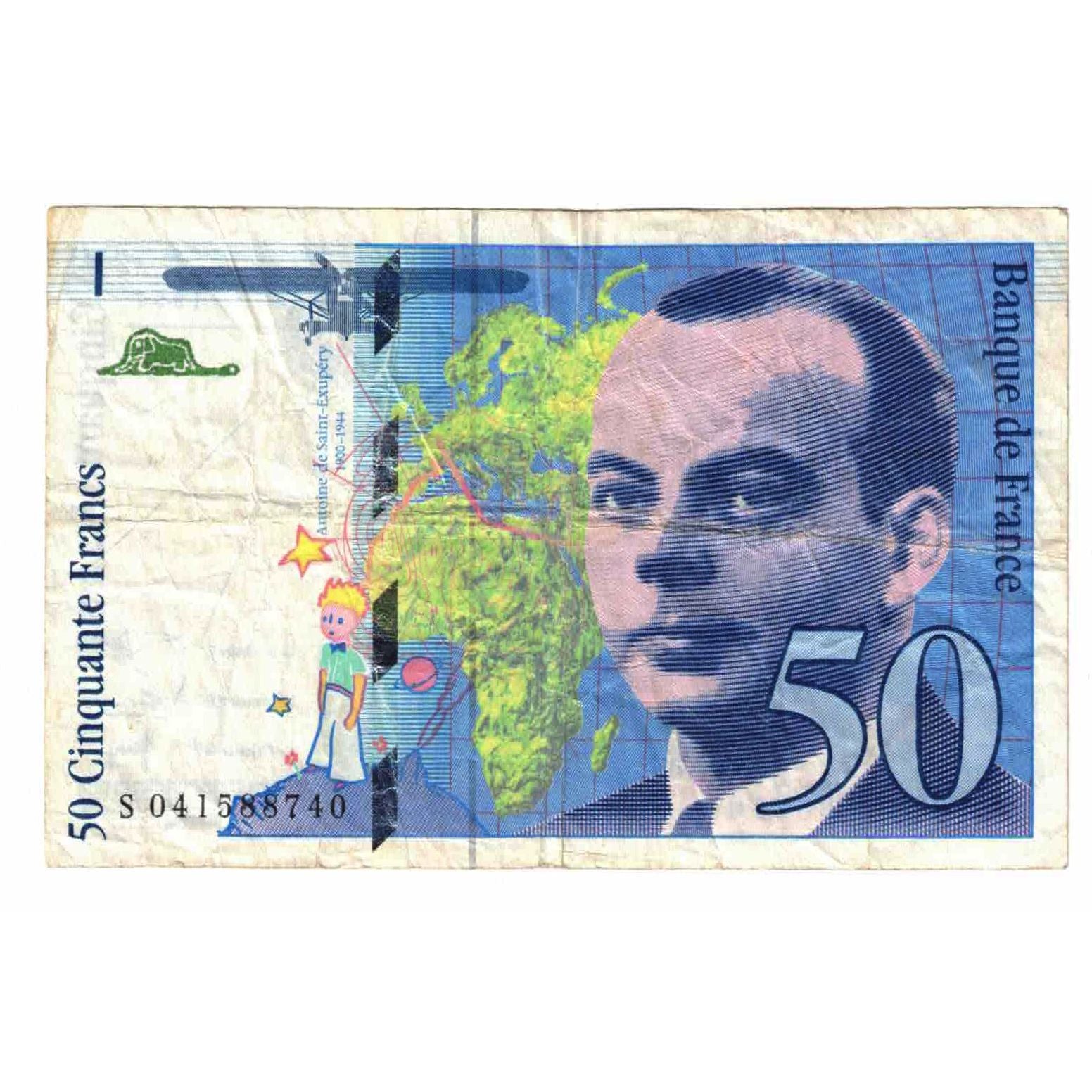France, 50 Francs, St Exupéry, 1997, S.041, VF(20-25), Fayette:73.4, KM:157Ab
