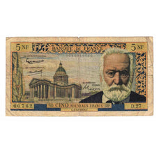 France, 5 Nouveaux Francs, Victor Hugo, 1959, D.27, VG(8-10), Fayette:56.4