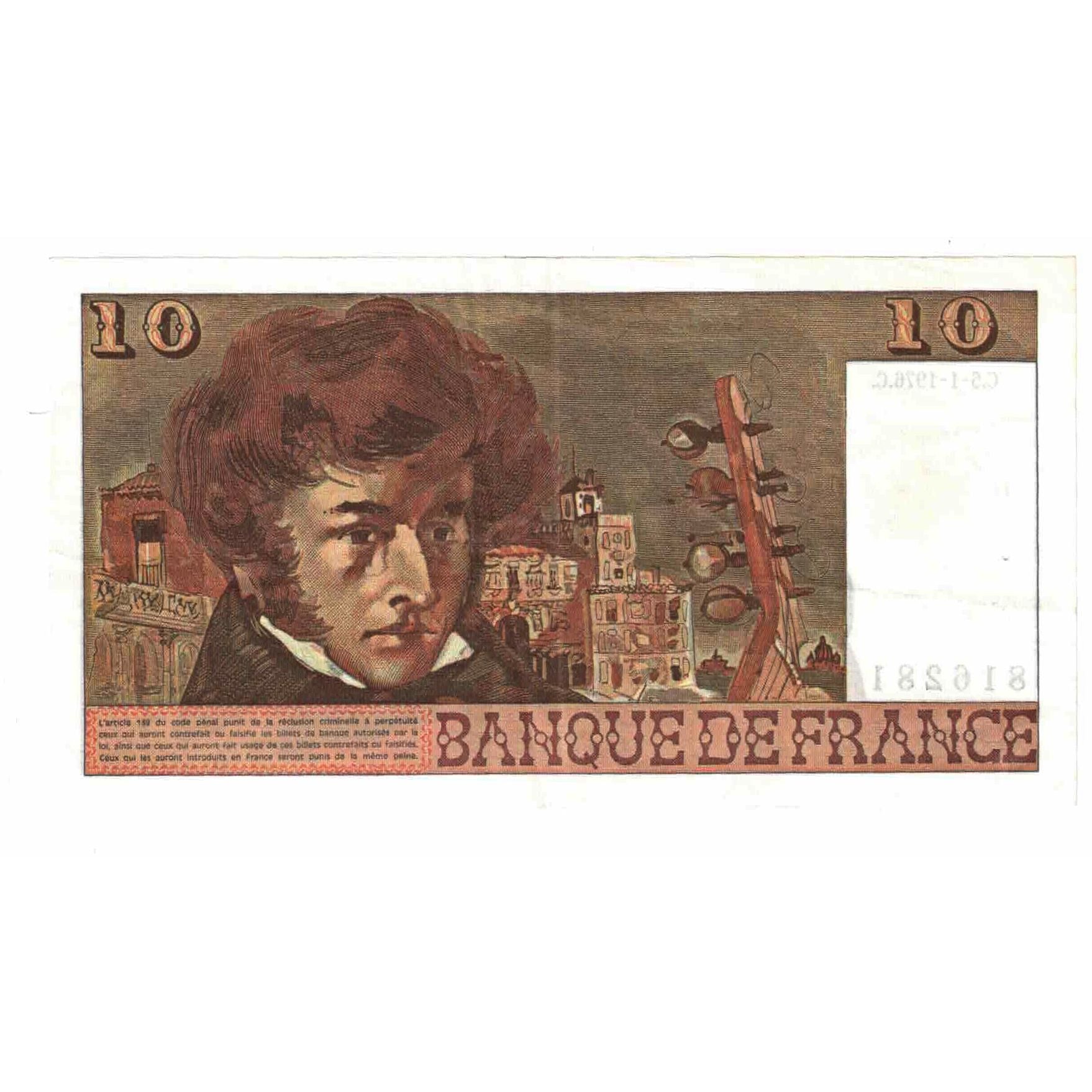 Francja, 10 Francs, Berlioz, 1976, Z.285, AU(55-58), Fayette:63.17, KM:150c