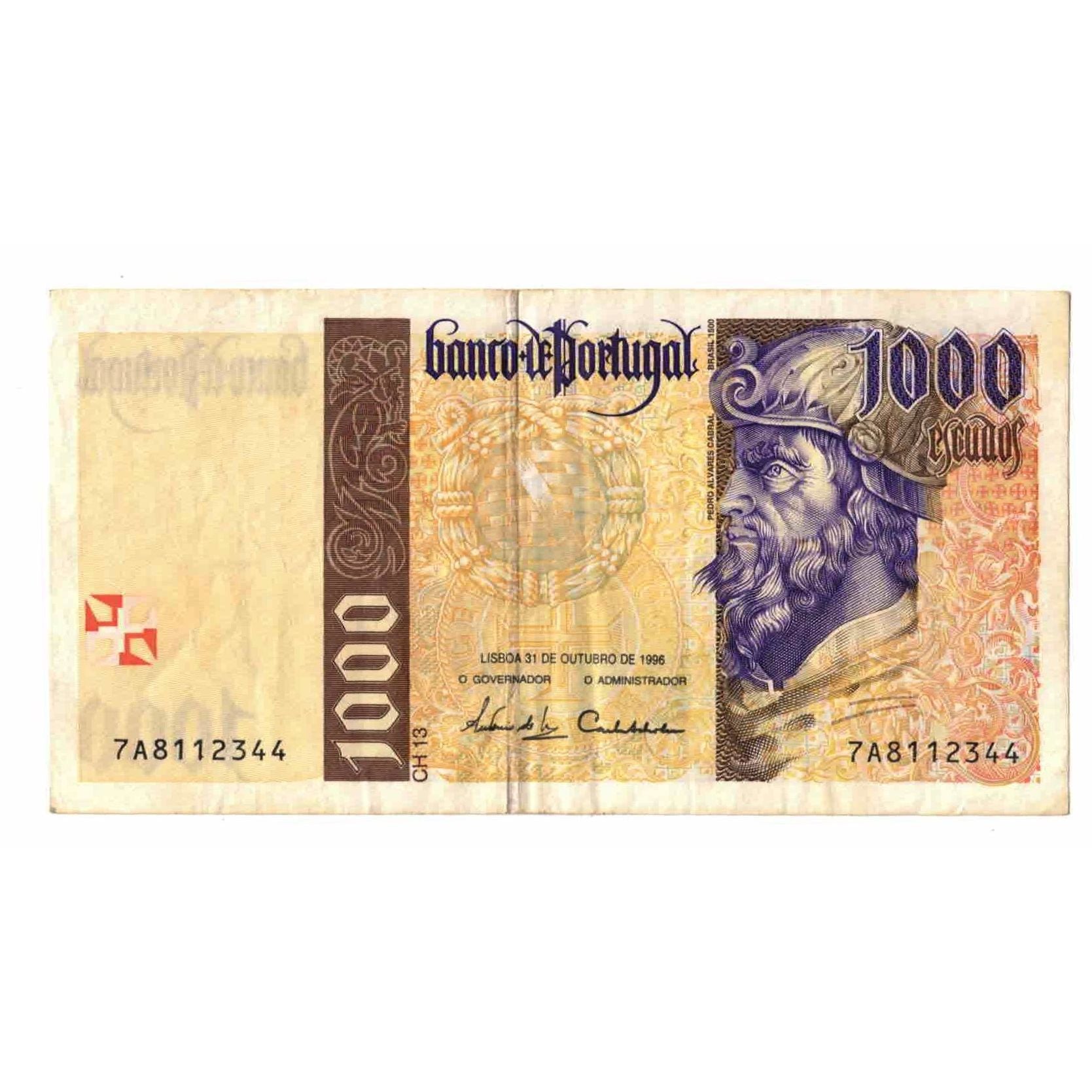 Nota, Portugal, 1000 Escudos, 1996, 1996-10-31, KM:188b, AU(55-58)