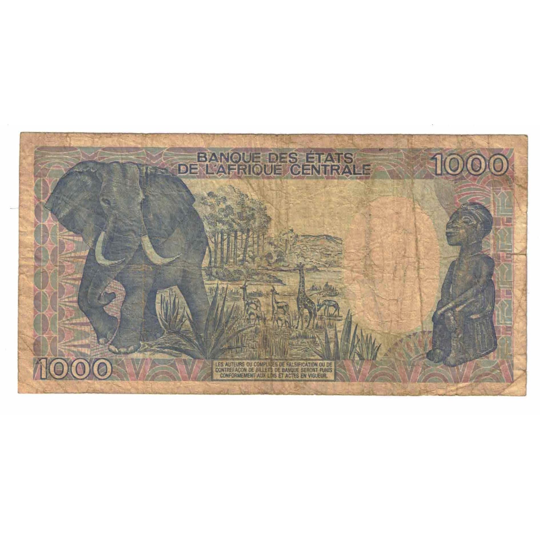 Banknote, Central African Republic, 1000 Francs, 1990, 1991-01-01, KM:16