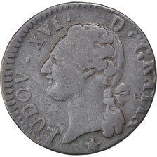 Moneda, Francia, Louis XVI, 1/2 Sol ou 1/2 sou, 1/2 Sol, 1791, Marseille, BC+