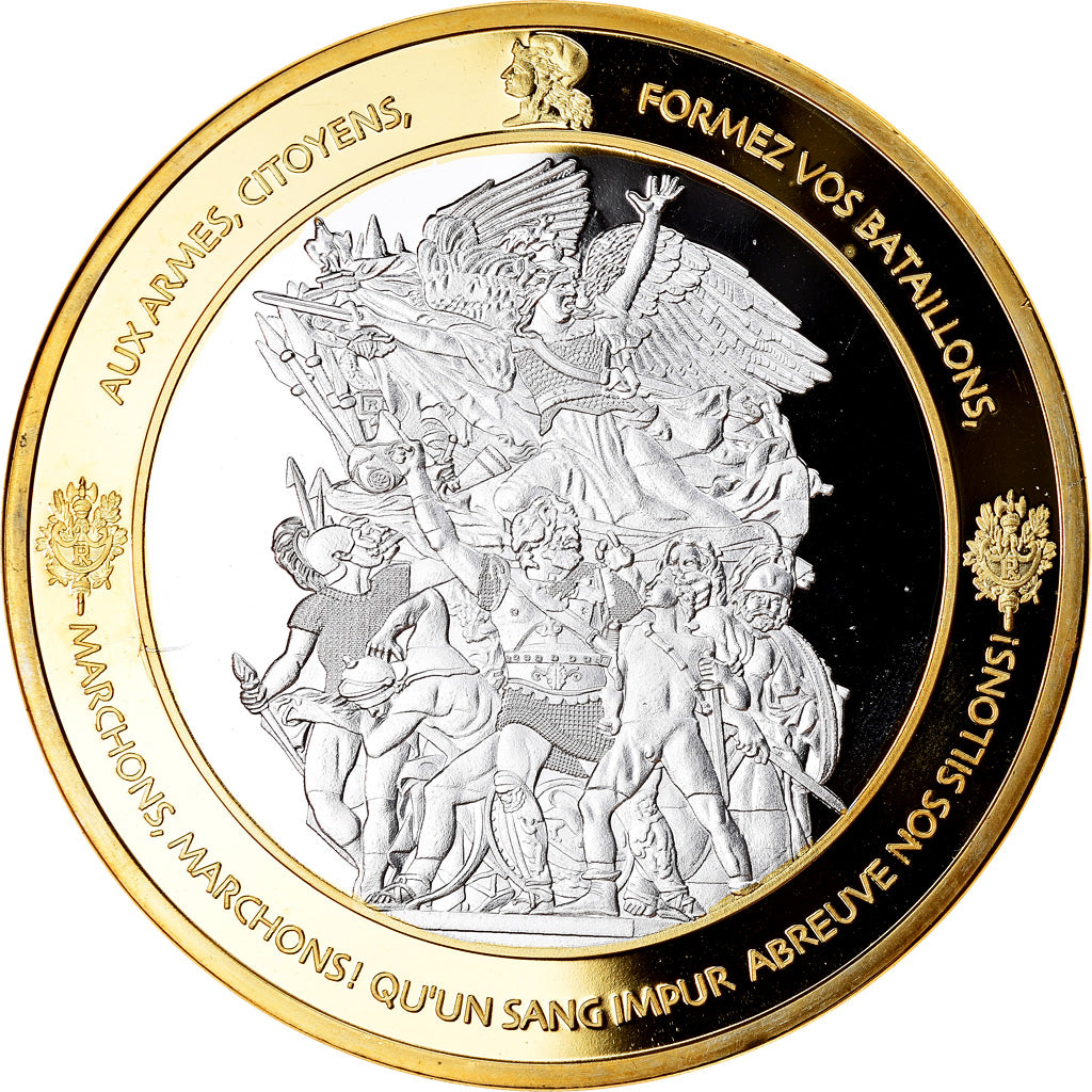 France, Medal, Les piliers de la République, Marianne, MS(65-70), Copper Gilt