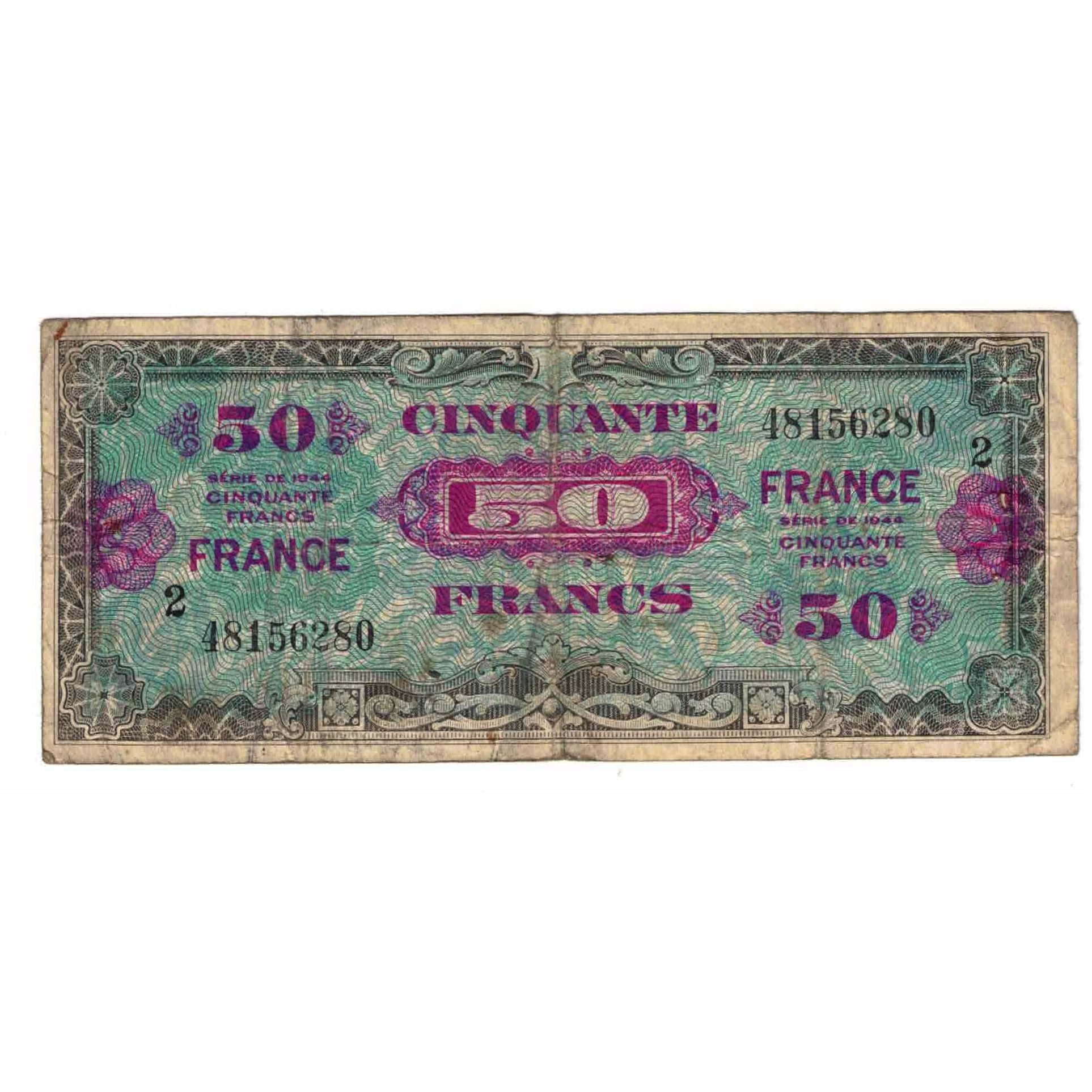 Frankreich, 50 Francs, 1945 Verso France, 1945, SERIE DE 1944, S