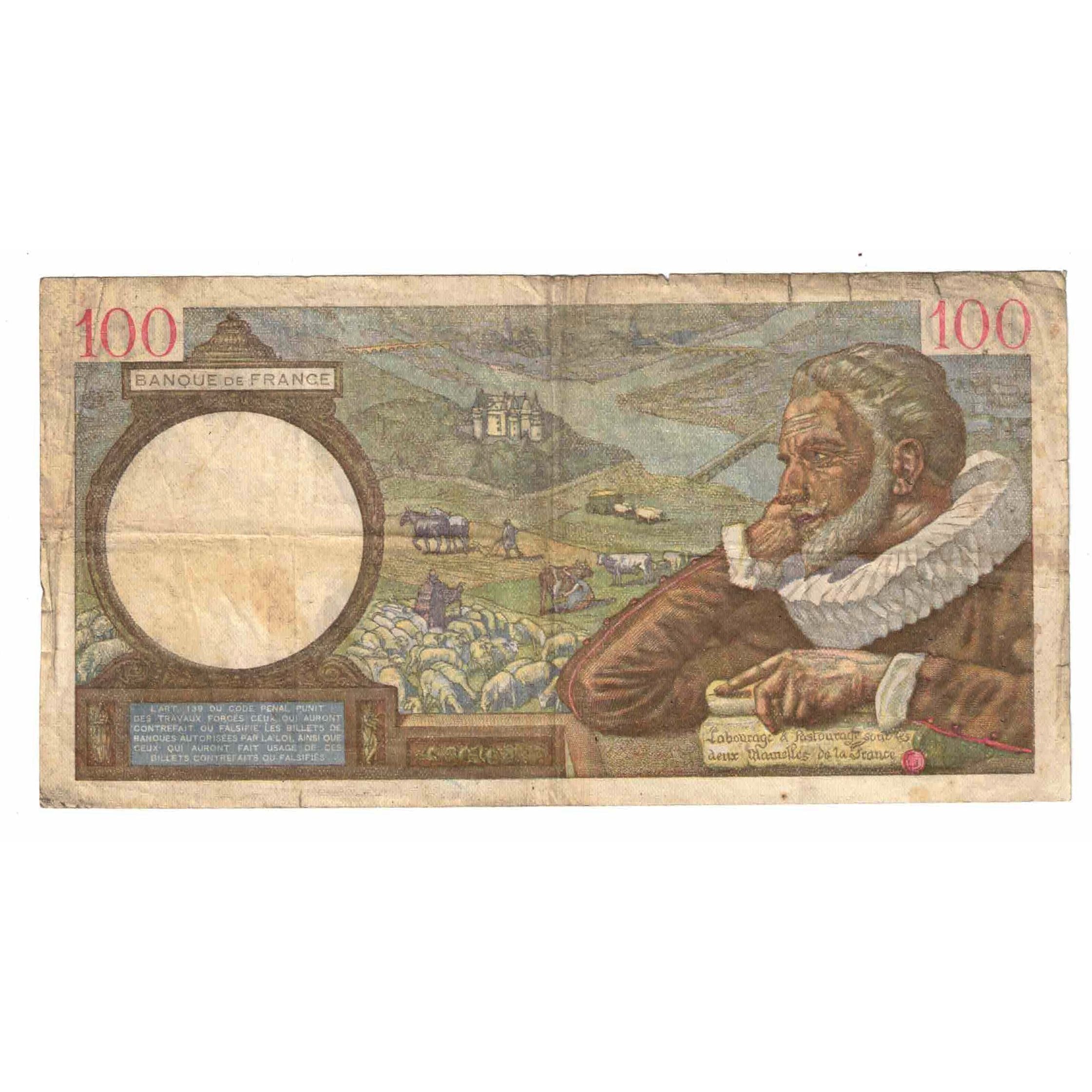 France, 100 Francs, Sully, 1941, M.20757, B, Fayette:26.50, KM:94