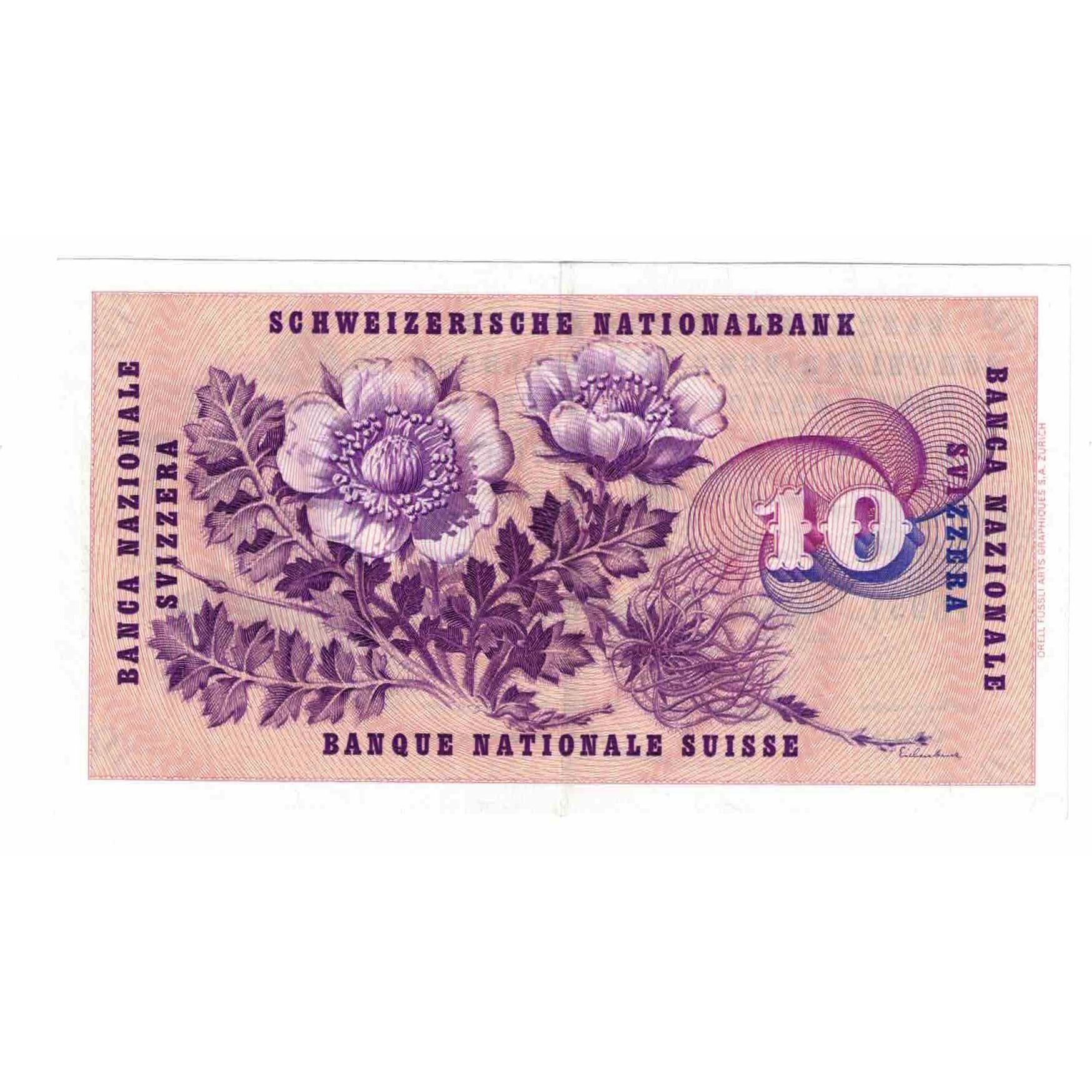 Banknote, Switzerland, 10 Franken, 1967, 1967-06-30, KM:45h, EF(40-45)