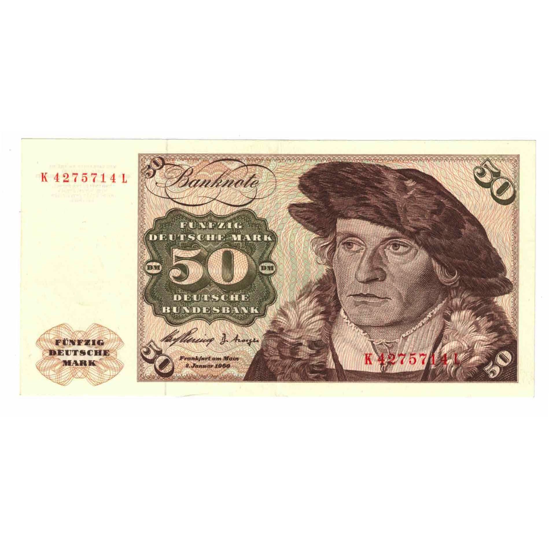 Banknote, GERMANY - FEDERAL REPUBLIC, 50 Deutsche Mark, 1960, 1960-01-02