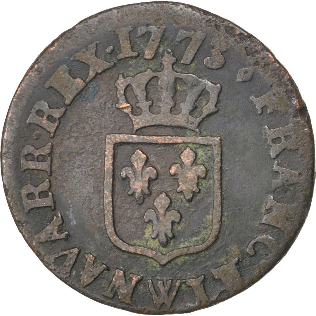 Francia, Louis XV, Liard à la vieille tête, Liard, 1773, Lille, MB, Rame, K...