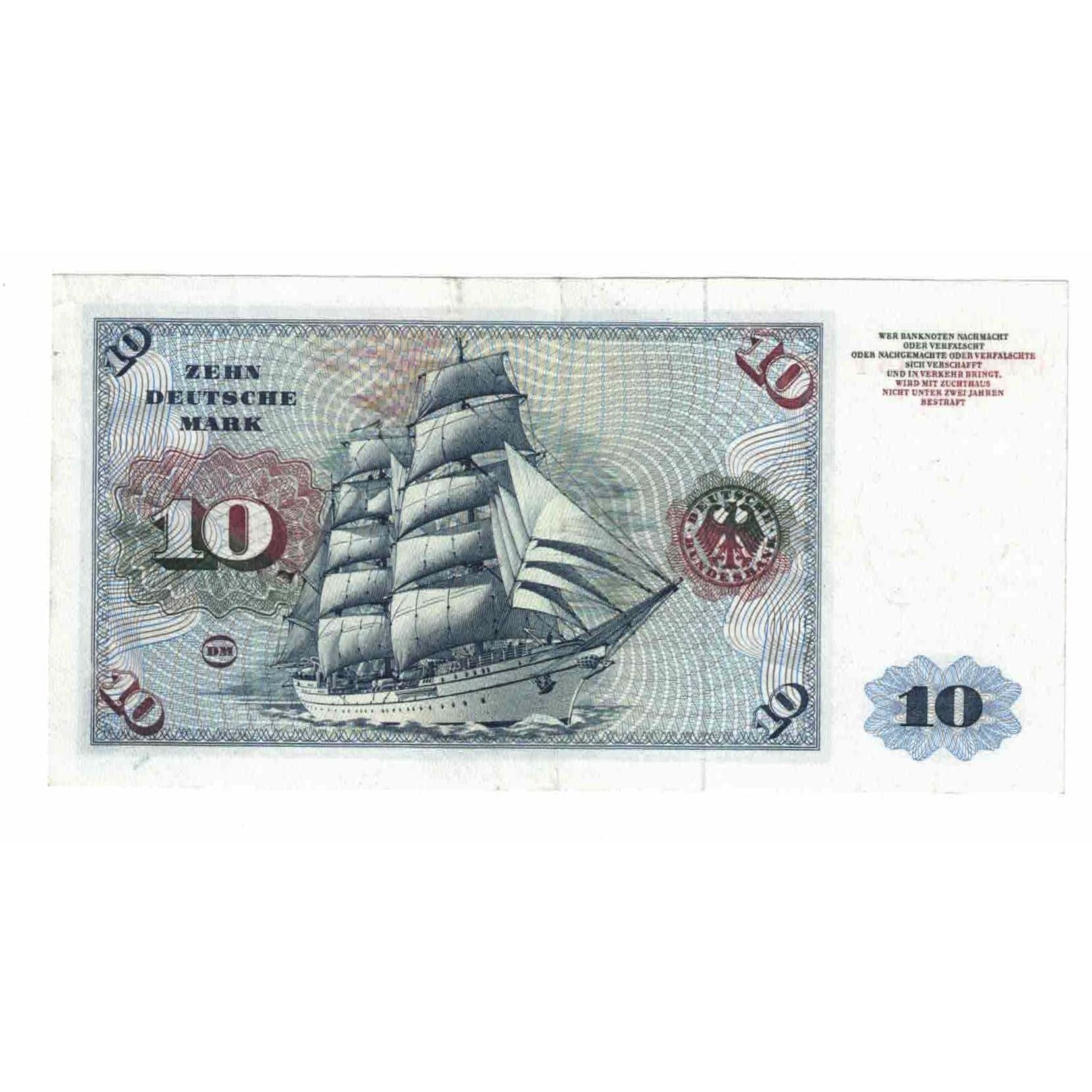 Geldschein, Bundesrepublik Deutschland, 10 Deutsche Mark, 1960, 1960-01-02
