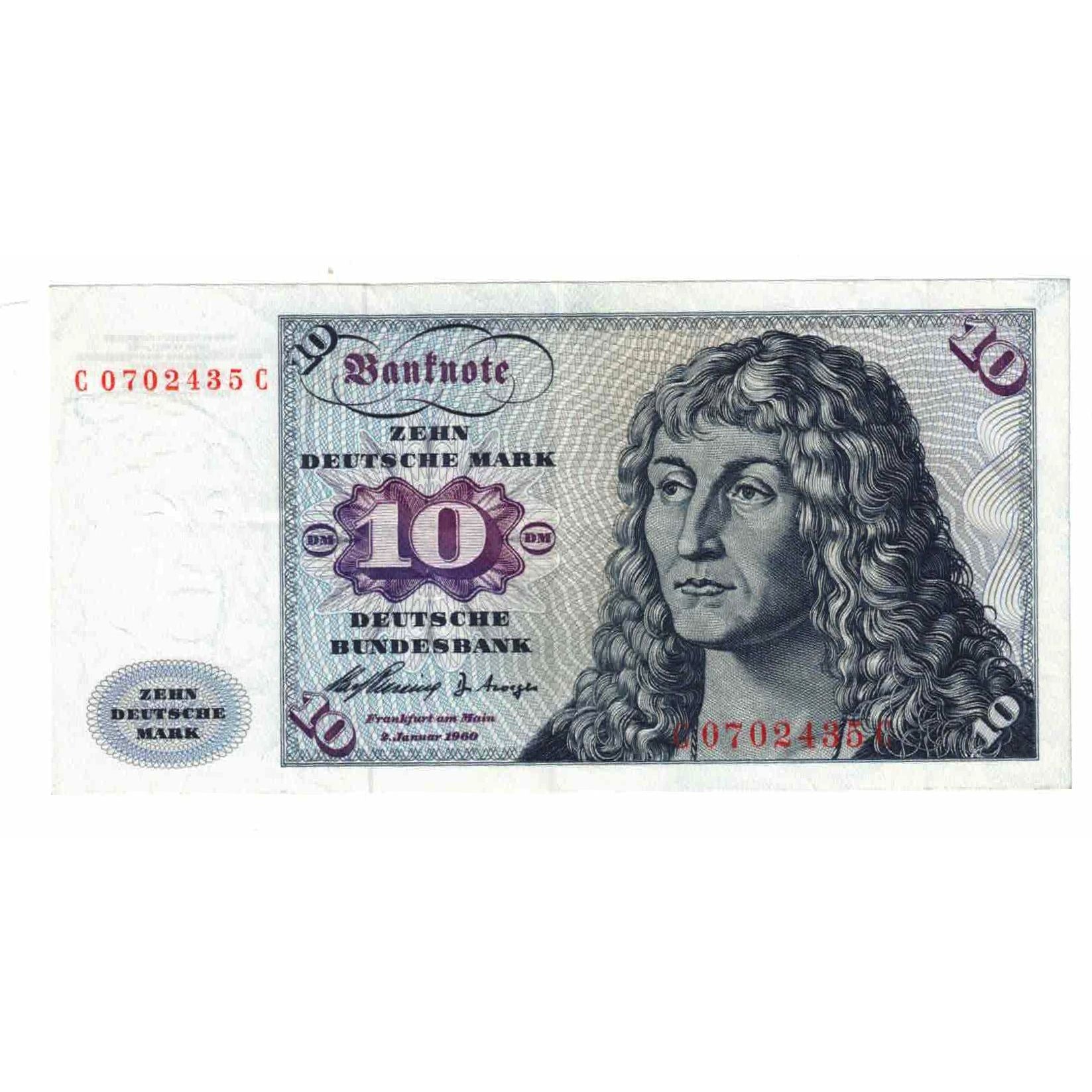 Banknote, GERMANY - FEDERAL REPUBLIC, 10 Deutsche Mark, 1960, 1960-01-02