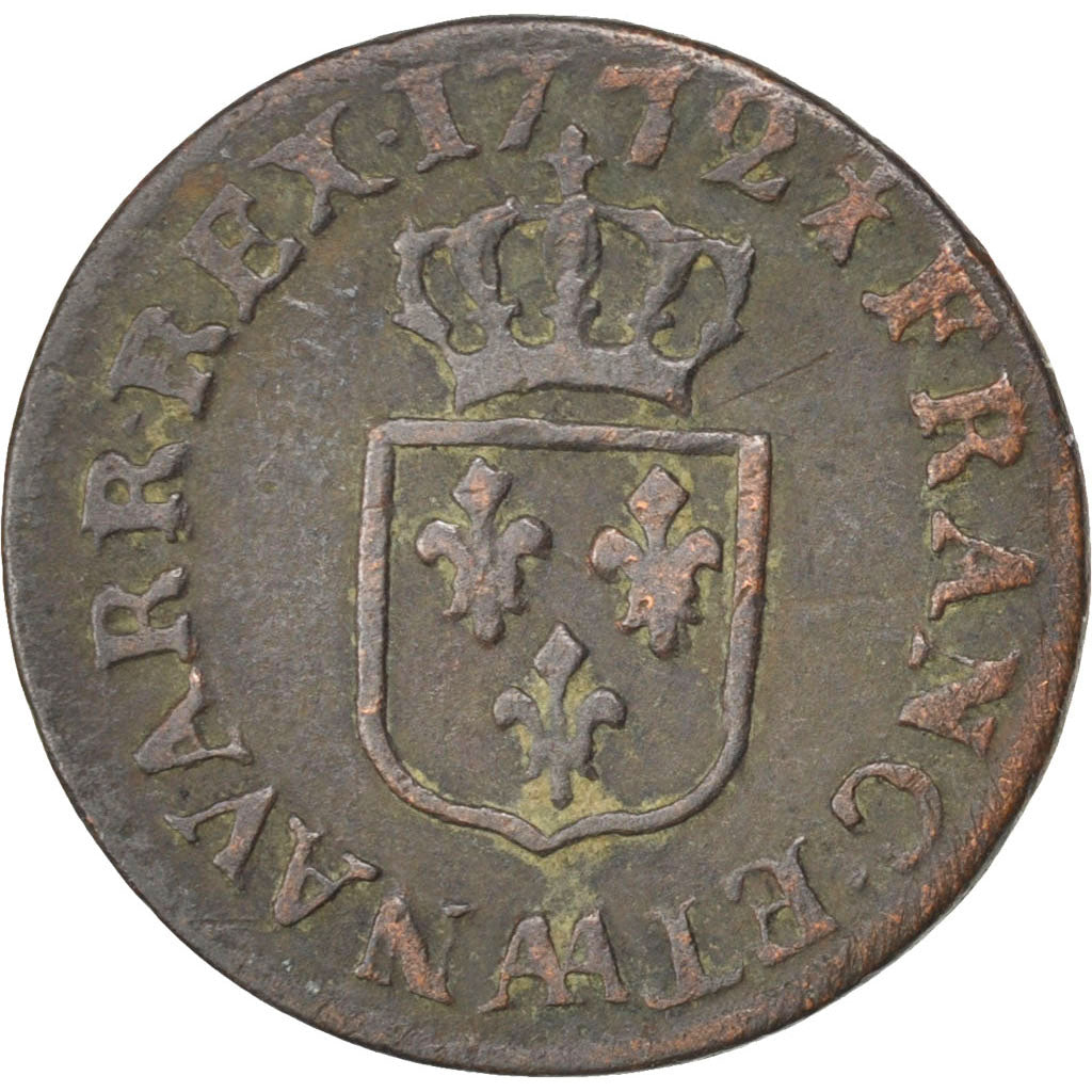 Louis XV, Liard à la vieille tête, 1772, Metz, KM 543.2
