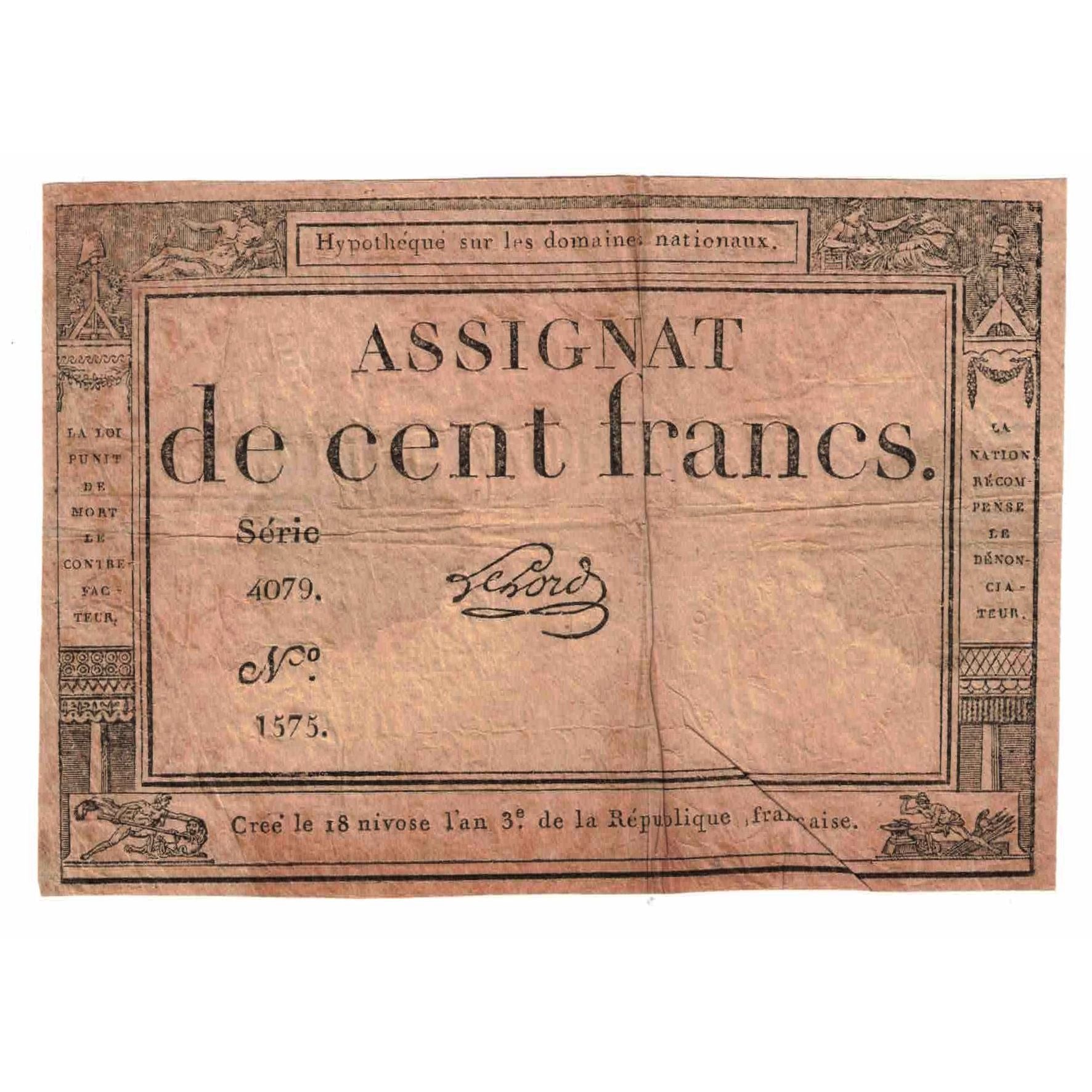 France, 100 Francs, SERIE 4079, VF(30-35), KM:A78