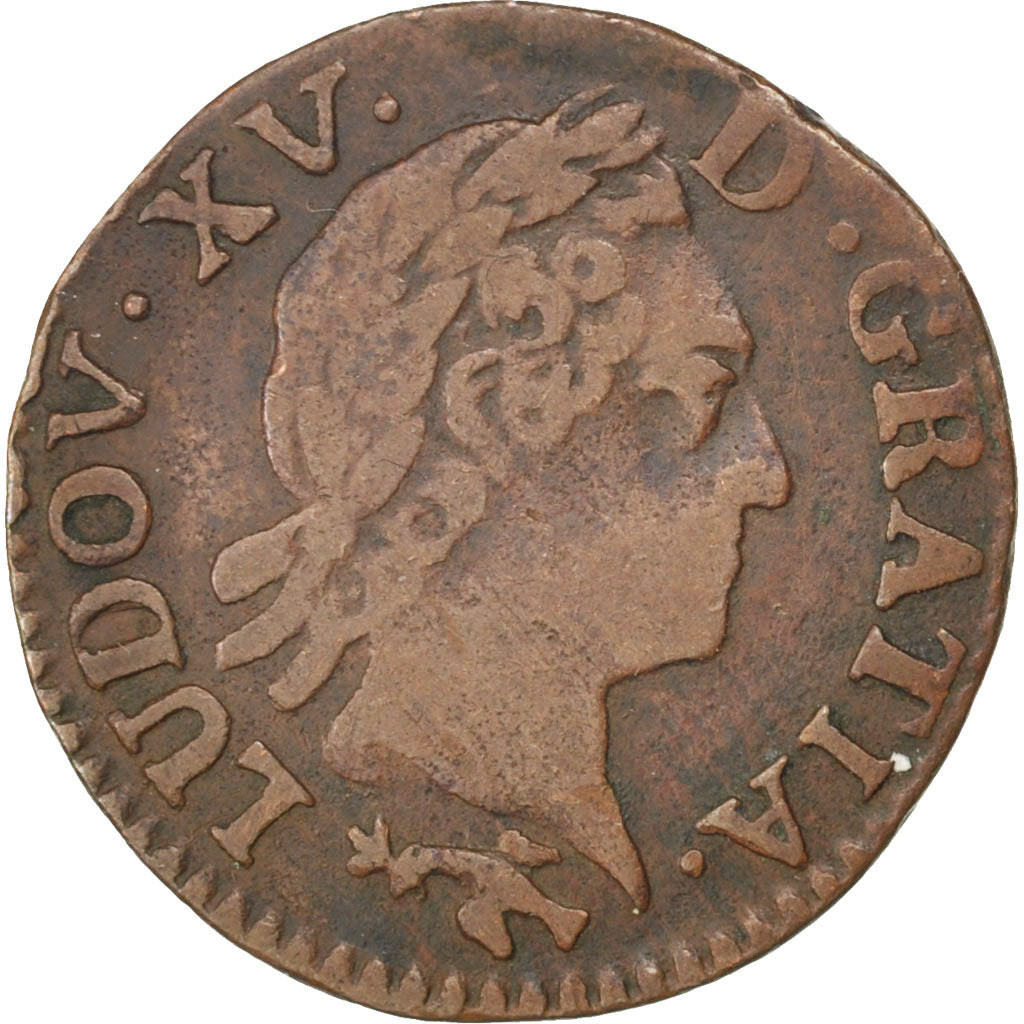Louis XV, Liard à la vieille tête, 1772, Besançon, KM 543.12