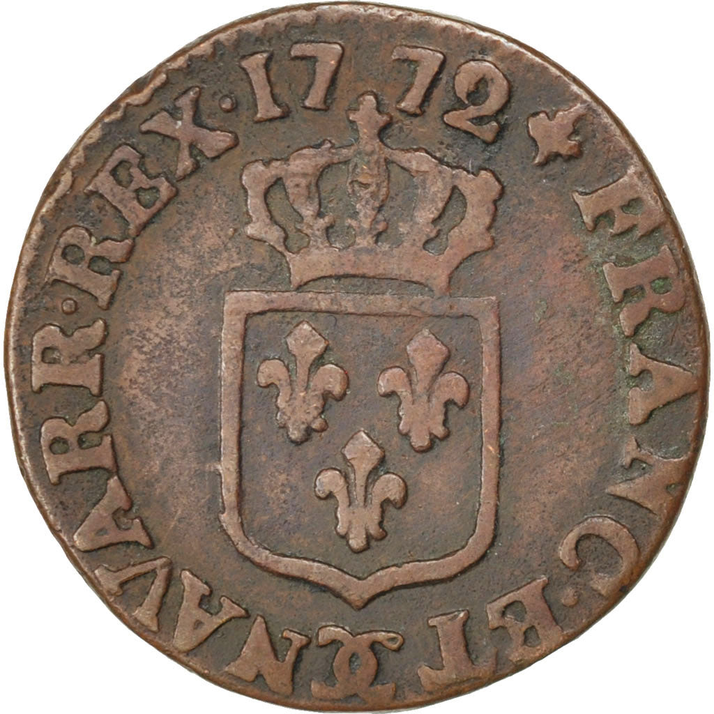 Louis XV, Liard à la vieille tête, 1772, Besançon, KM 543.12