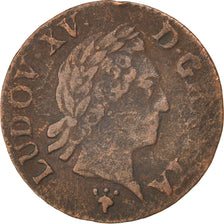 Francia, Louis XV, Liard à la vieille tête, Liard, 1770, Reims, MB+, Rame,...