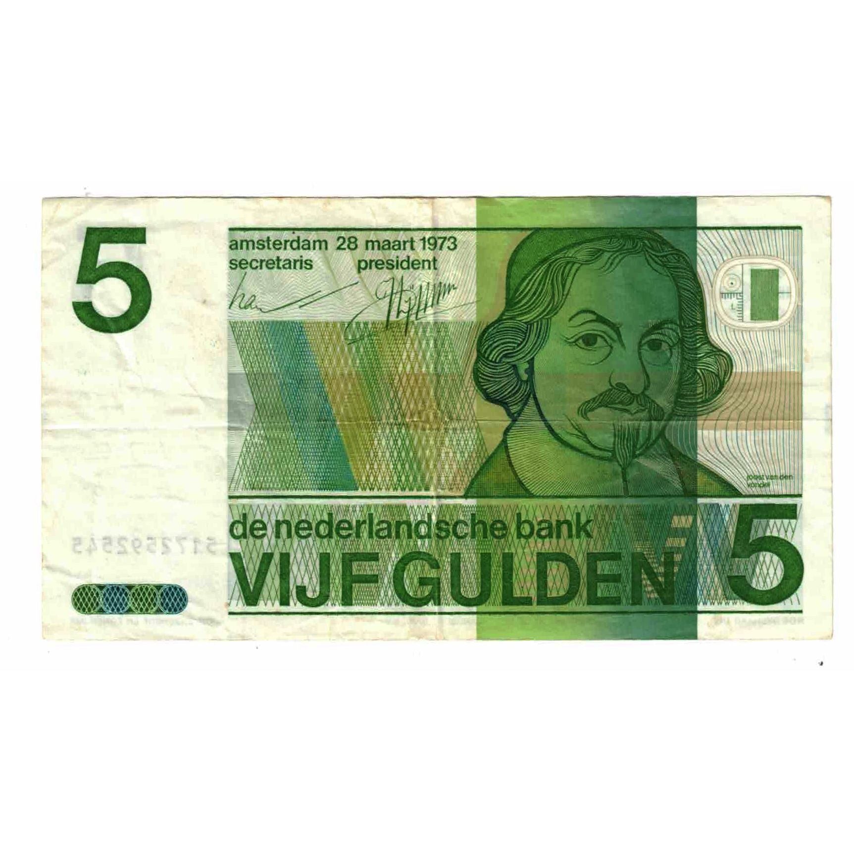 Banknote, Netherlands, 5 Gulden, 1973, 1973-03-28, KM:95a, EF(40-45)