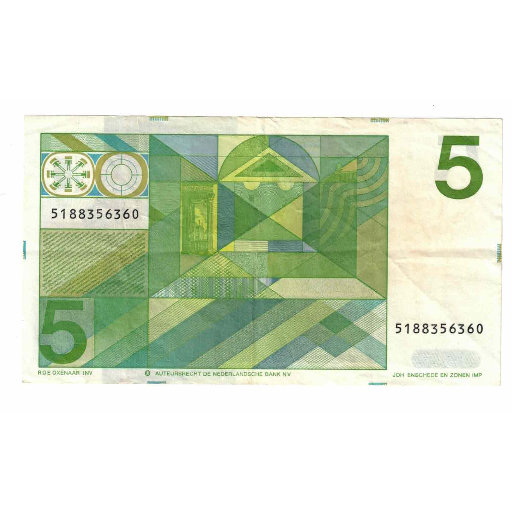 Banknote, Netherlands, 5 Gulden, 1973, 1973-03-28, KM:95a, EF(40-45)