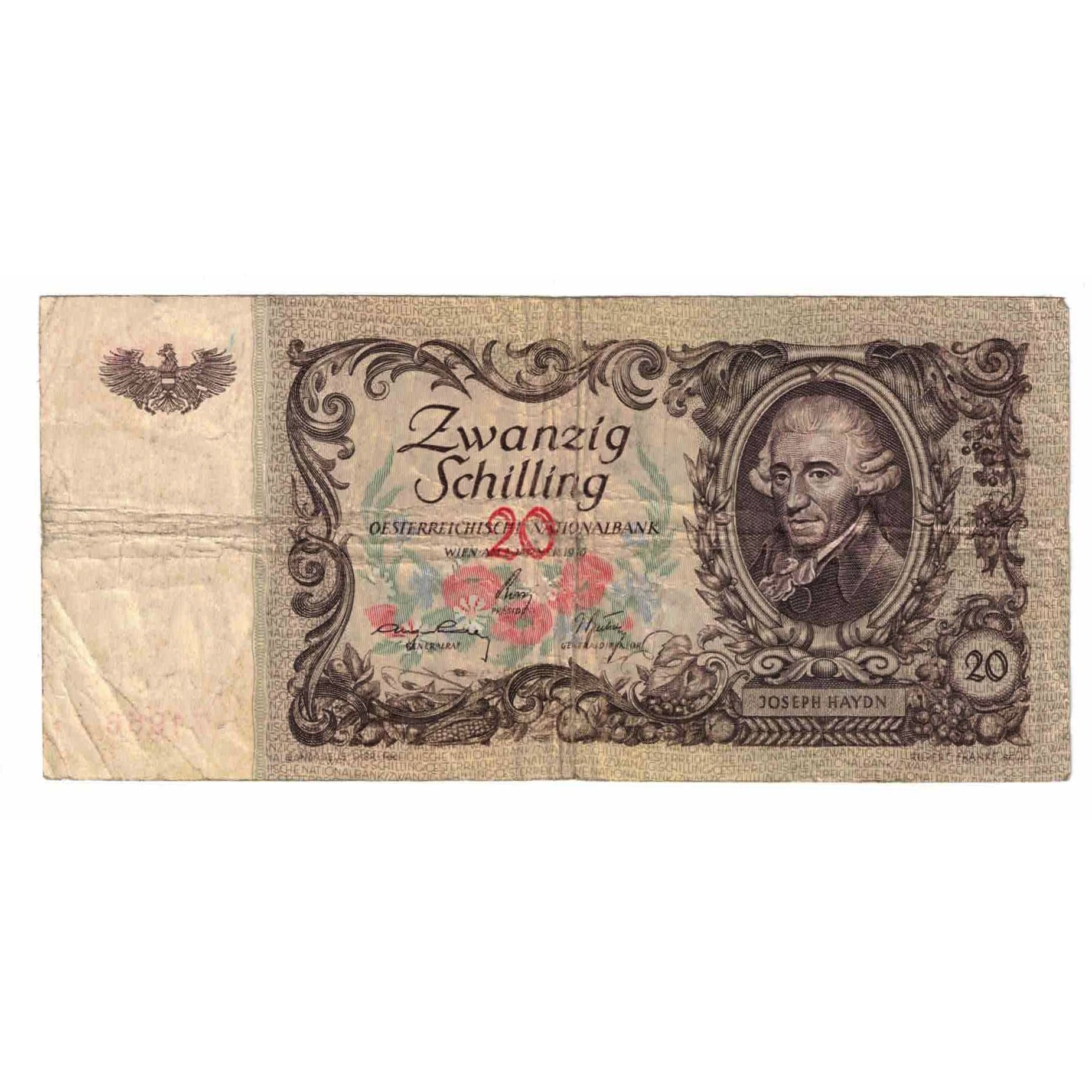 Banknote, Austria, 20 Schilling, 1950, 1950-01-02, KM:129a, VF(20-25)