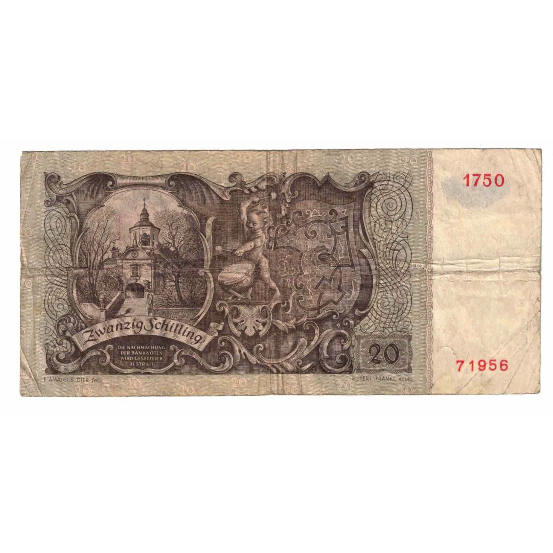 Banknote, Austria, 20 Schilling, 1950, 1950-01-02, KM:129a, VF(20-25)