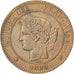FRANCE, Cérès, 10 Centimes, 1889, Paris, KM #815.1, AU(55-58), Bronze, Gadoury #