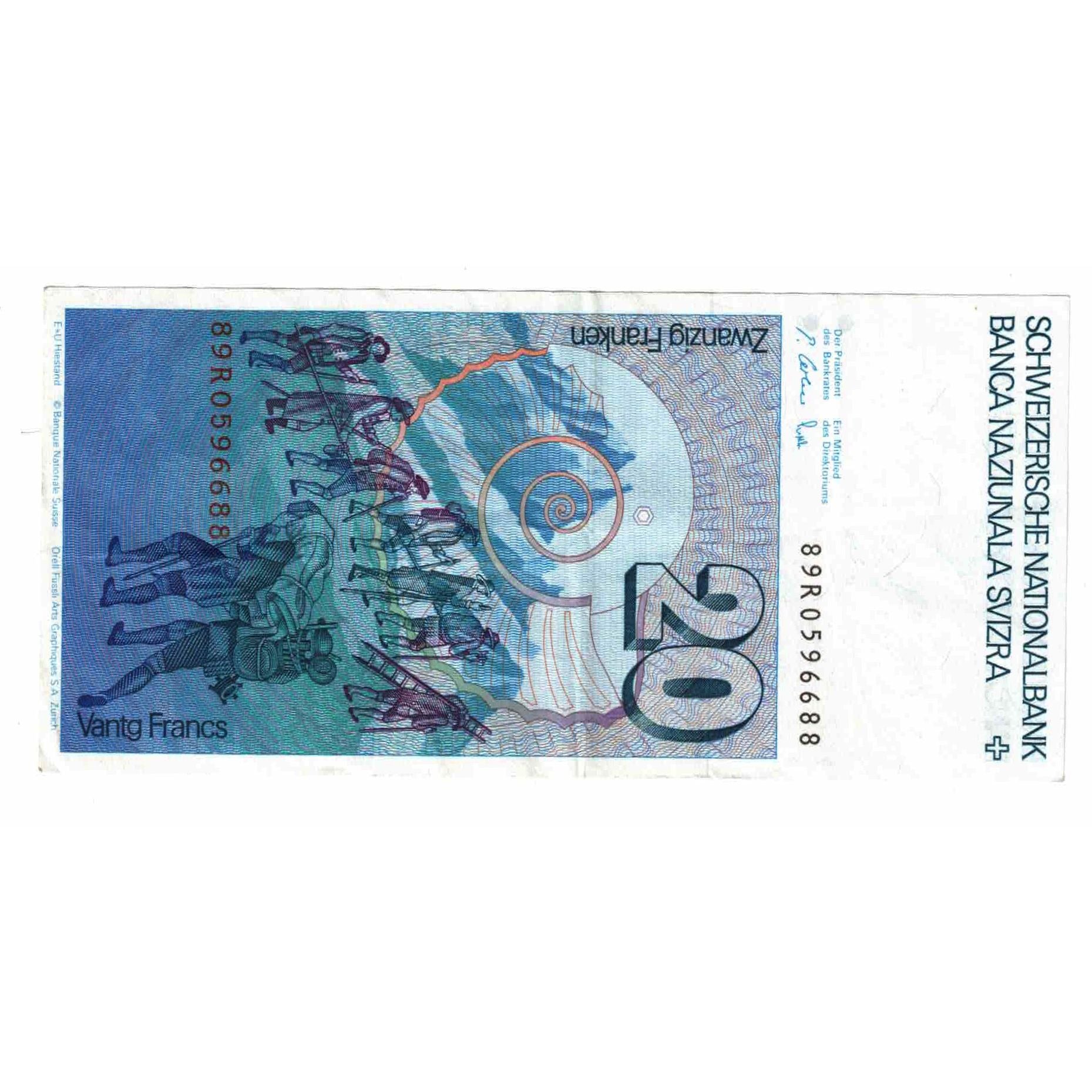 Banknote, Switzerland, 20 Franken, 1983, KM:55e, EF(40-45)