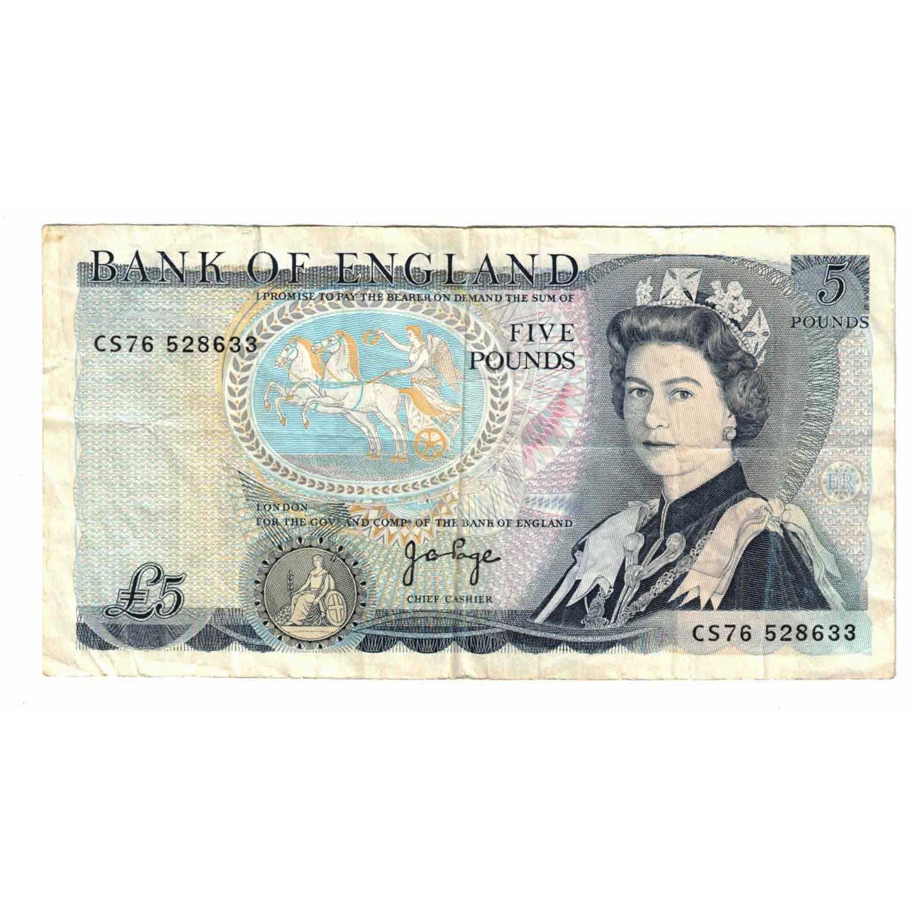 Banknote, Great Britain, 5 Pounds, KM:378c, VF(30-35)