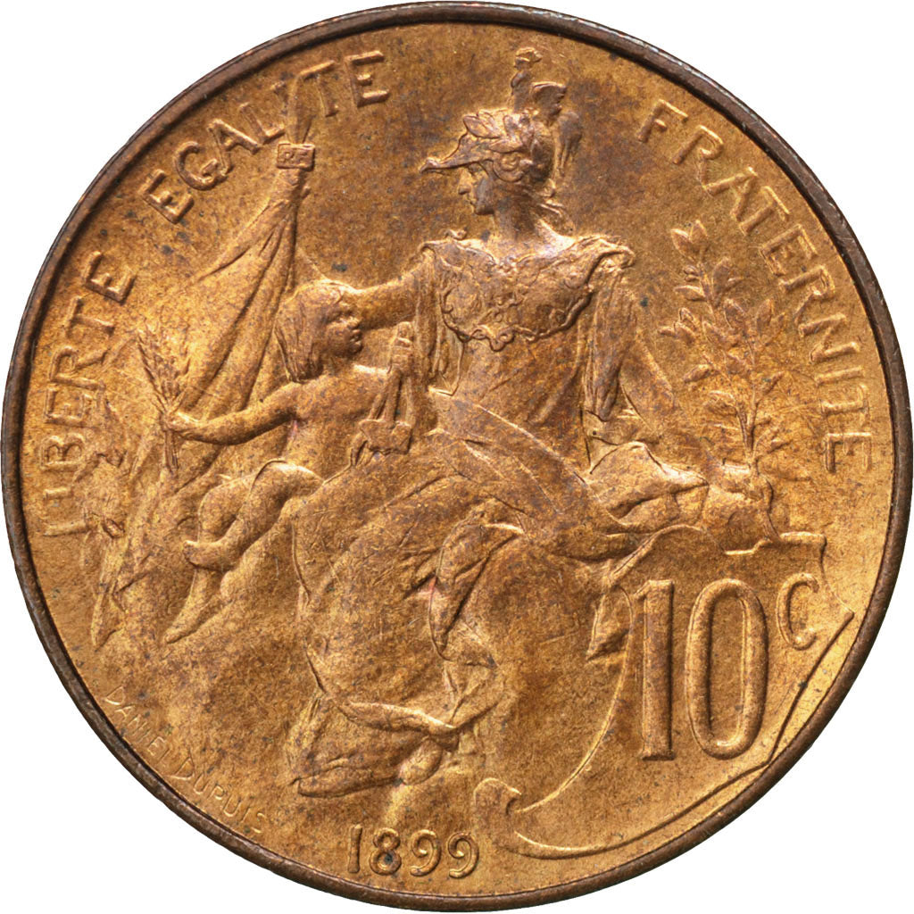 Francia, Dupuis, 10 Centimes, 1899, SPL-, Bronzo, KM:843, Gadoury:277