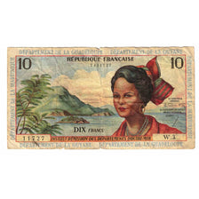 Banknote, French Antilles, 10 Francs, Undated (1964), KM:8a, VF(20-25)