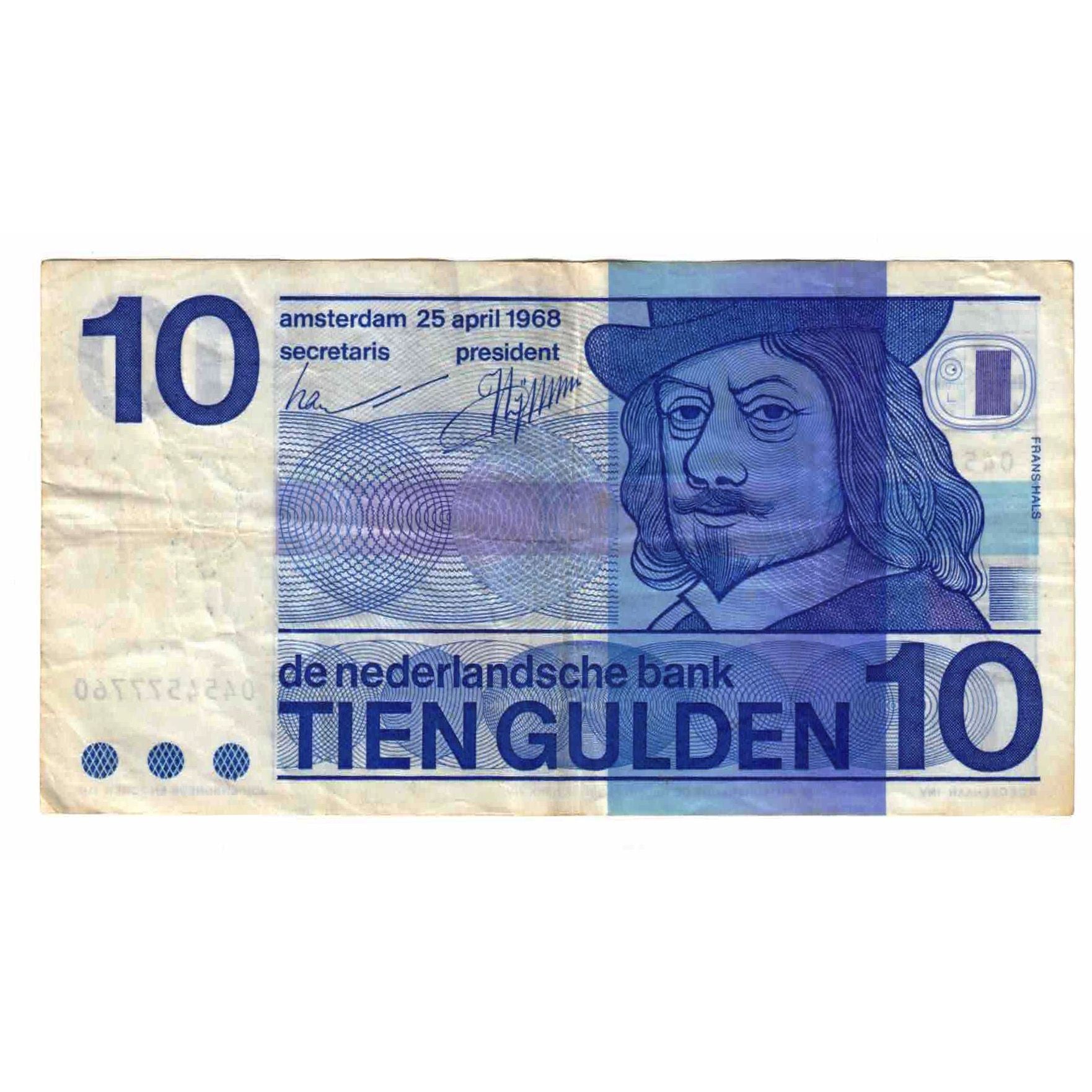 Banknote, Netherlands, 10 Gulden, 1968, 1968-04-25, KM:91a, VF(20-25)