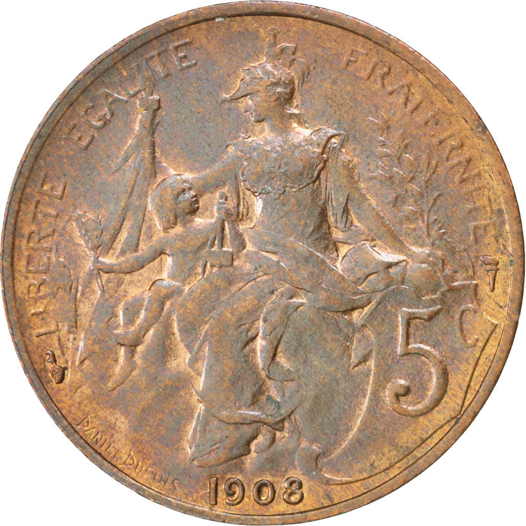 Monnaie, France, Dupuis, 5 Centimes, 1908, Paris, TTB+, Bronze, KM:842