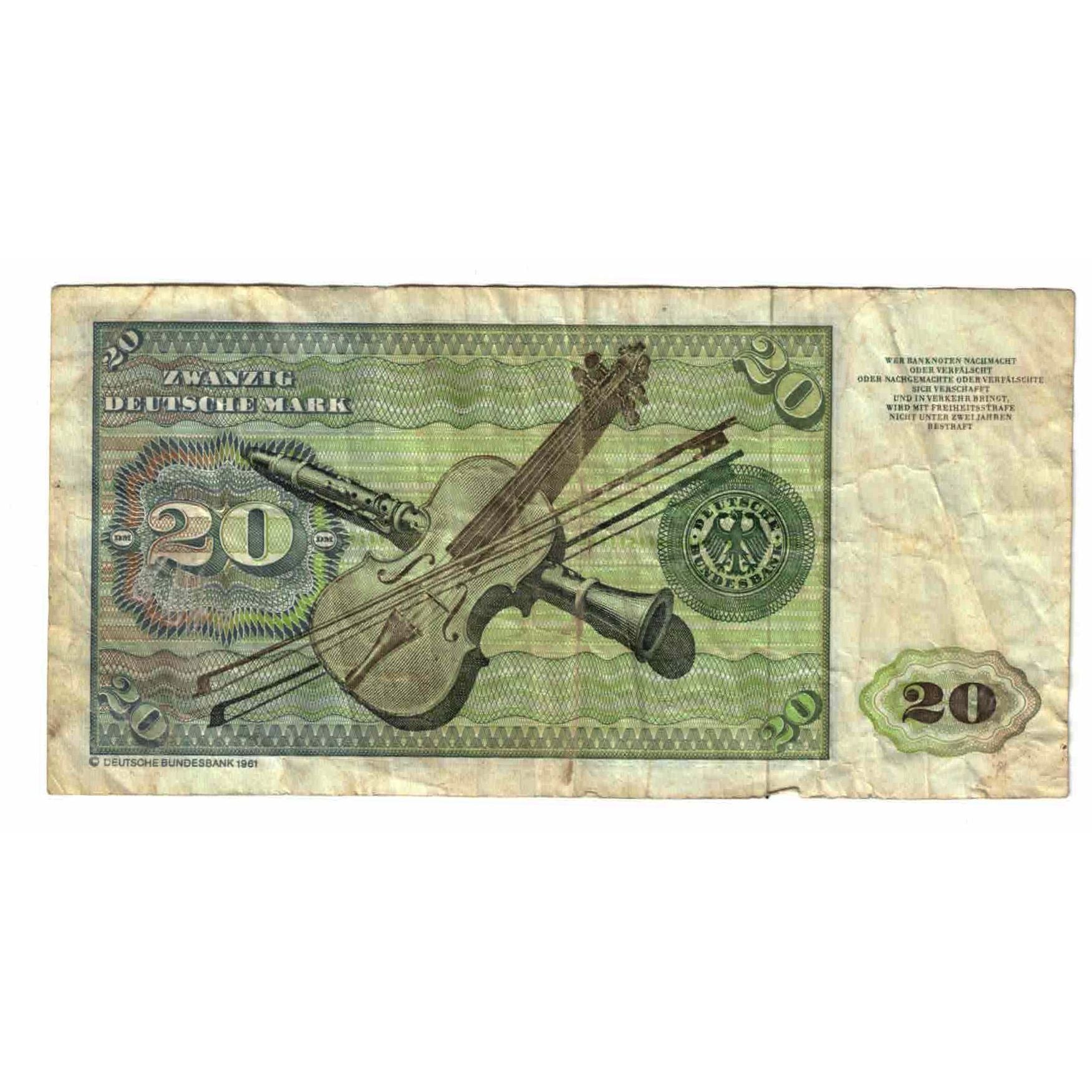 Banknote, GERMANY - FEDERAL REPUBLIC, 20 Deutsche Mark, 1980, 1980-01-02
