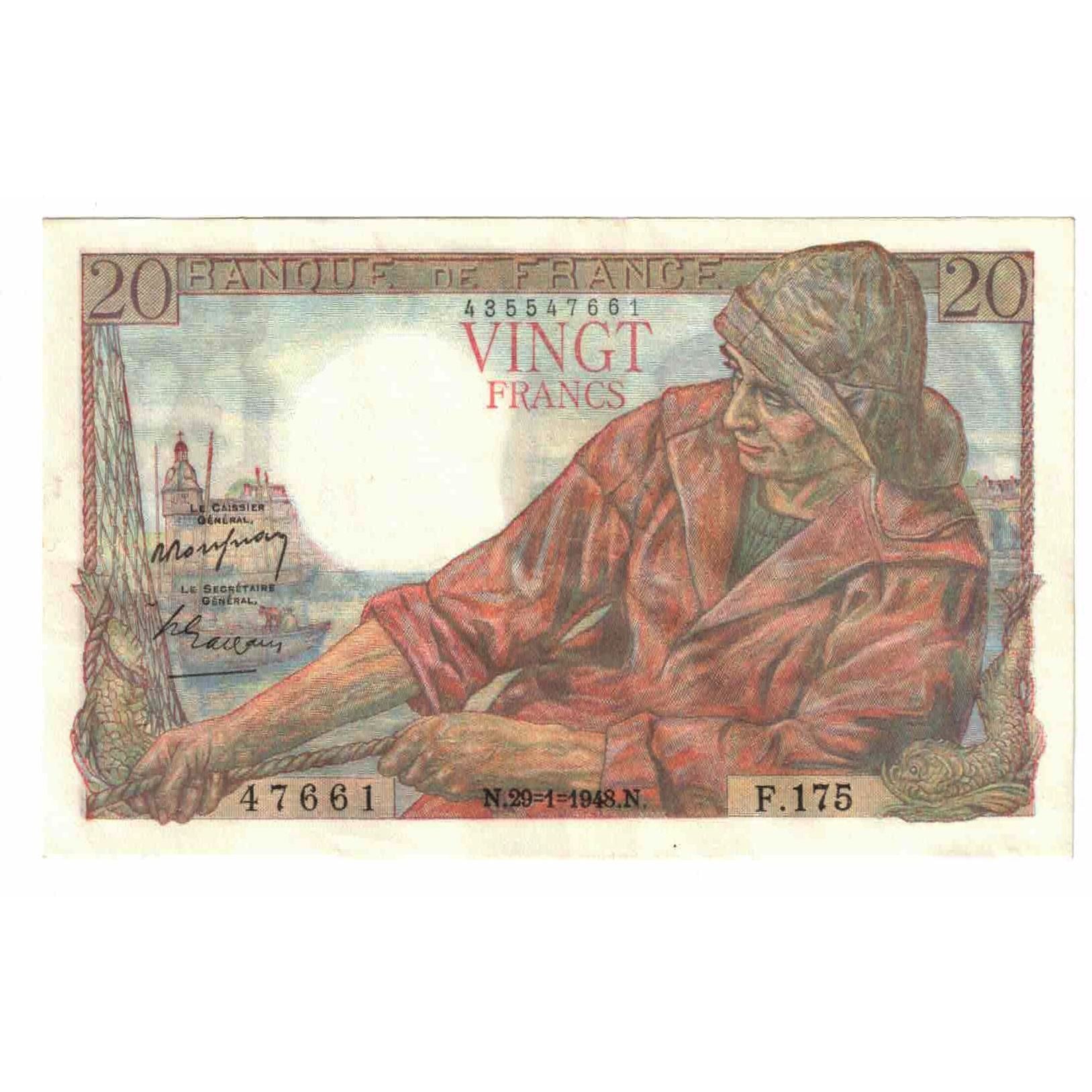 France, 20 Francs, Pêcheur, 1948, F.175, SUP, Fayette:13.12, KM:100c