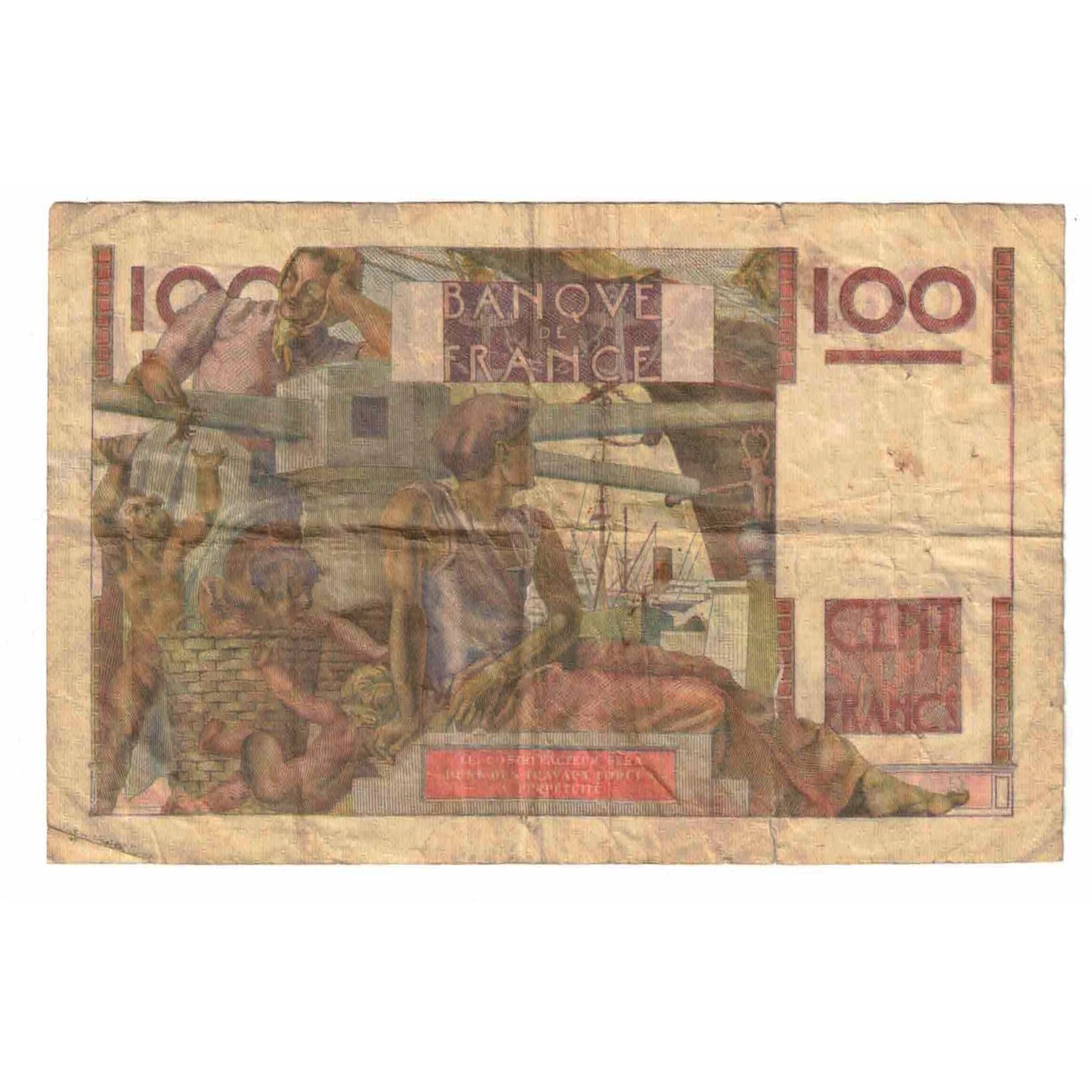 Francja, 100 Francs, Jeune Paysan, 1954, H.599, AG(1-3), Fayette:28.43, KM:128e