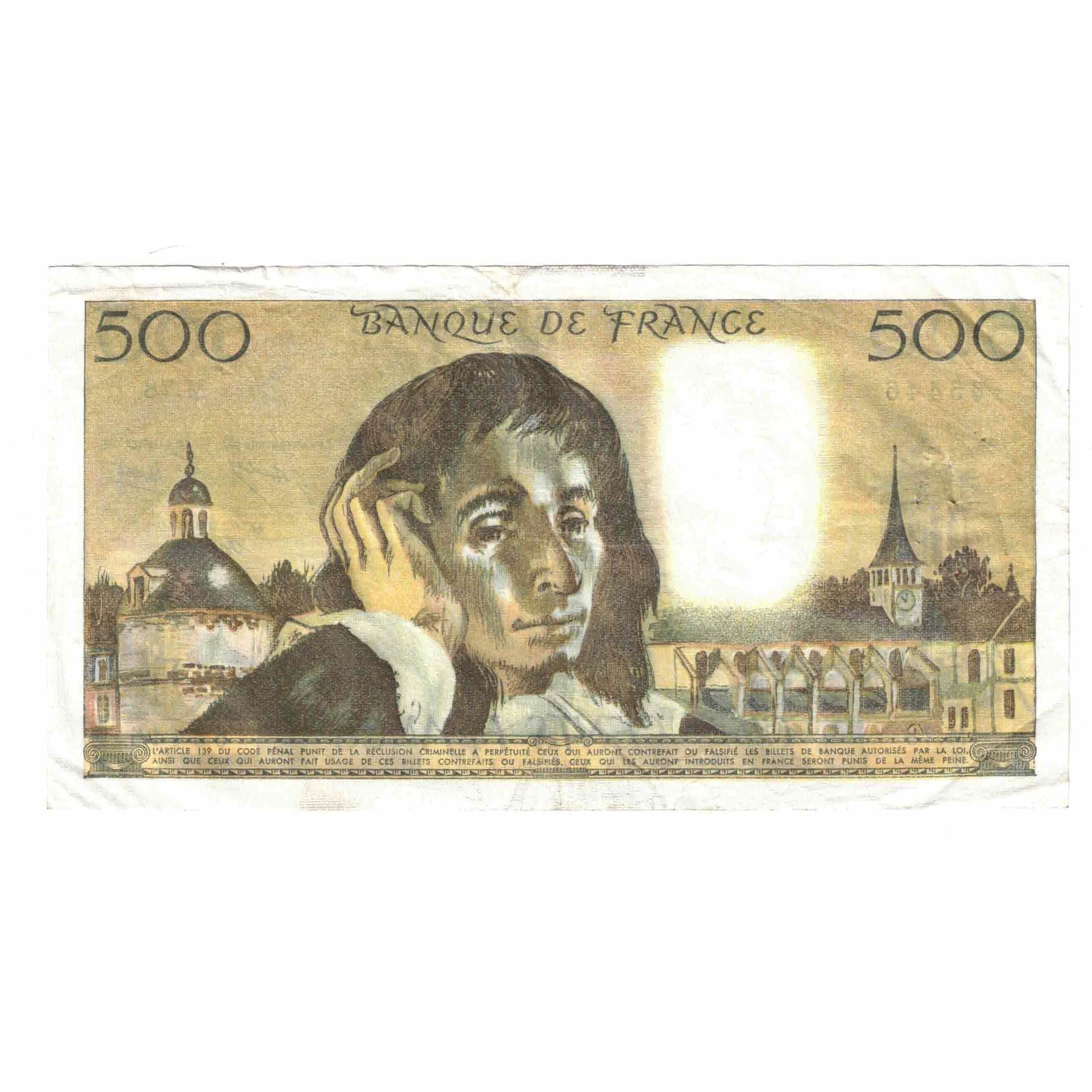 France, 500 Francs, Pascal, 1977, M.78, VF(20-25), Fayette:71.17, KM:156d