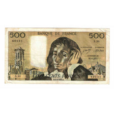 France, 500 Francs, Pascal, 1973, S.30, VF(20-25), Fayette:71.9, KM:156b