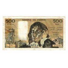 France, 500 Francs, Pascal, 1973, B.31, VG(8-10), Fayette:71.9, KM:156b